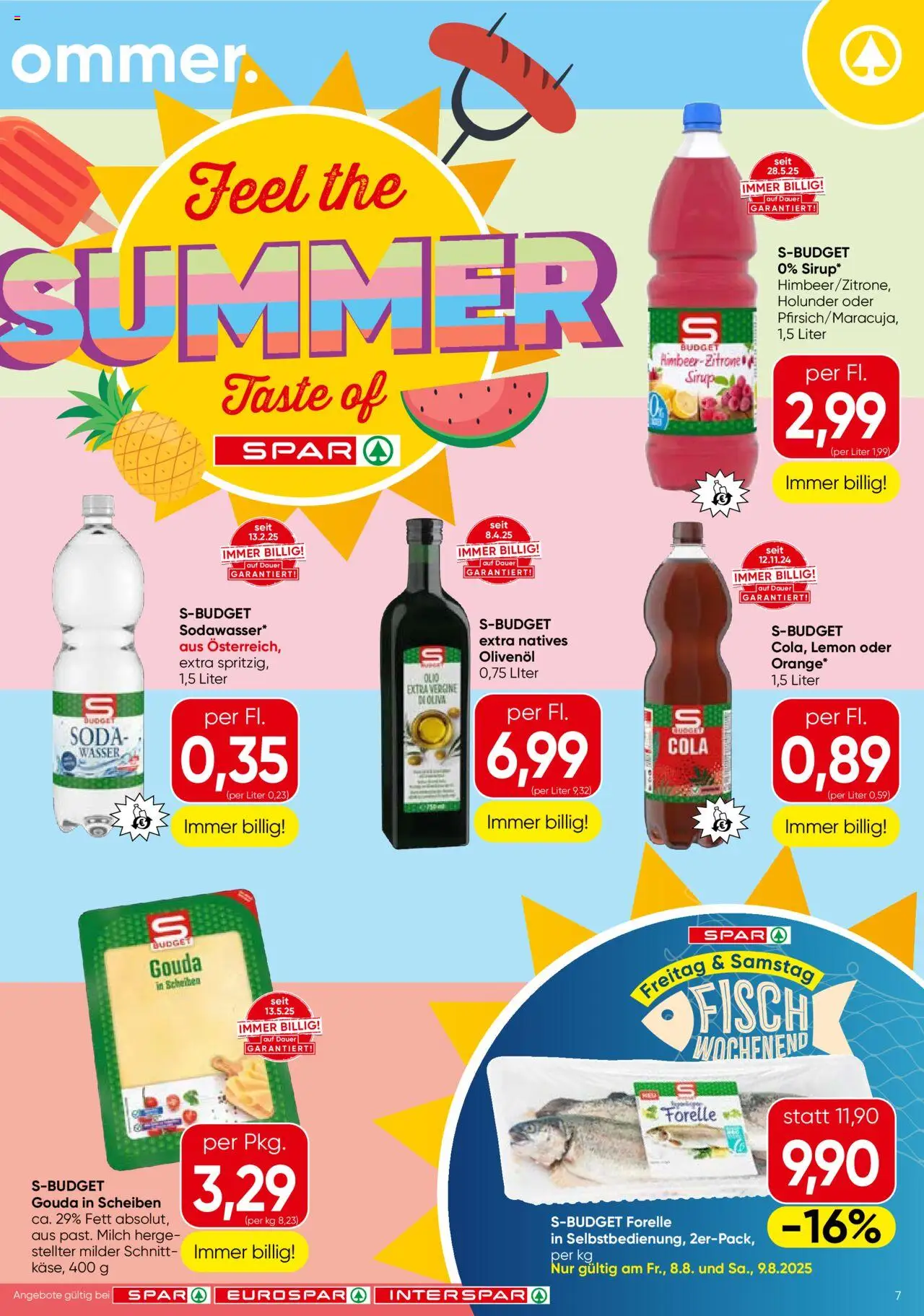 Spar Flugblatt - Wien gültig ab 07.08.2025 | Seite: 7 | Produkte: Wasser, Milch, Fisch