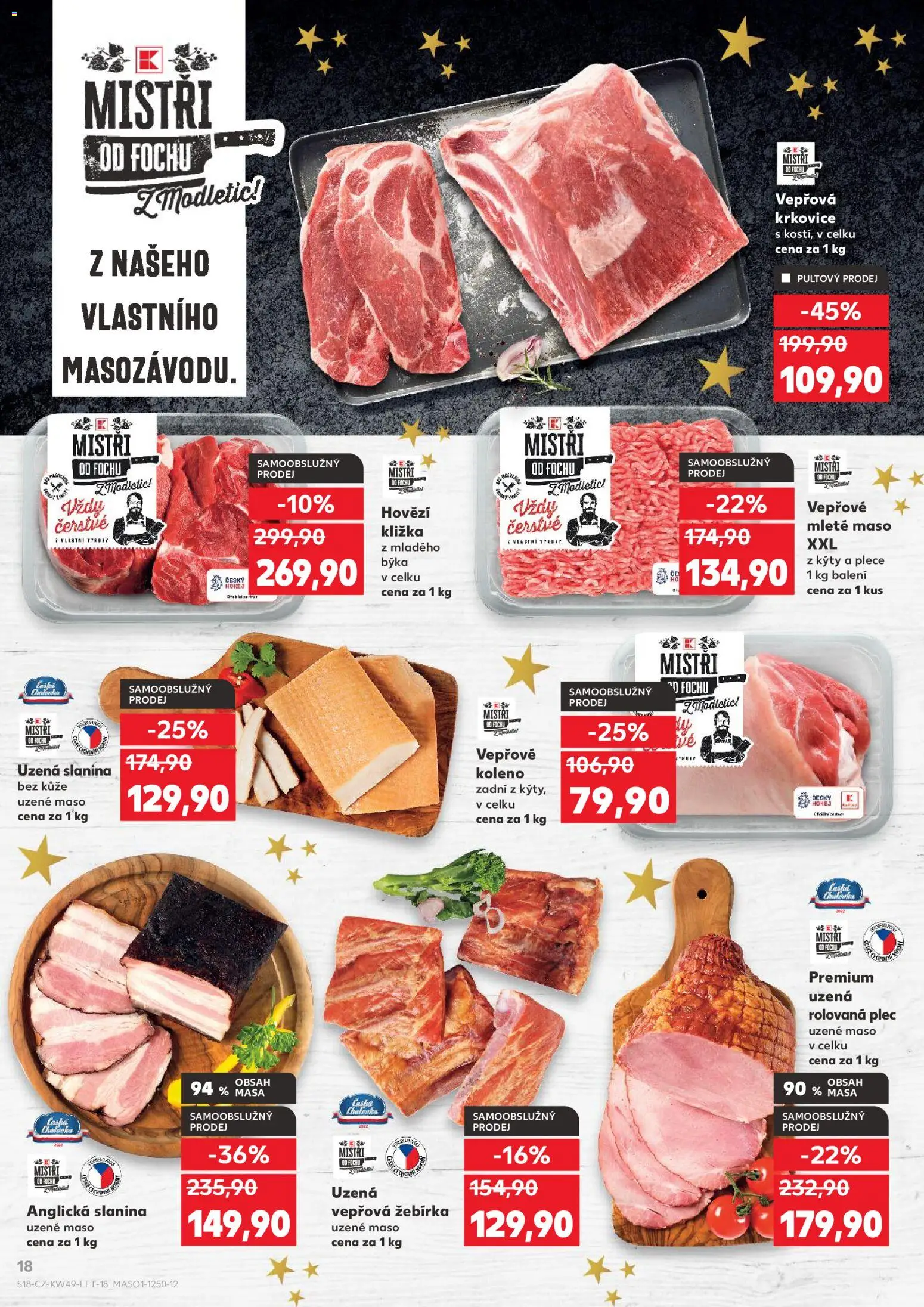 Kaufland leták - Kolín od 03.12.2025 | Strana: 18 | Produkty: Hovězí, Hovězí kližka, Mleté maso, Vepřová krkovice
