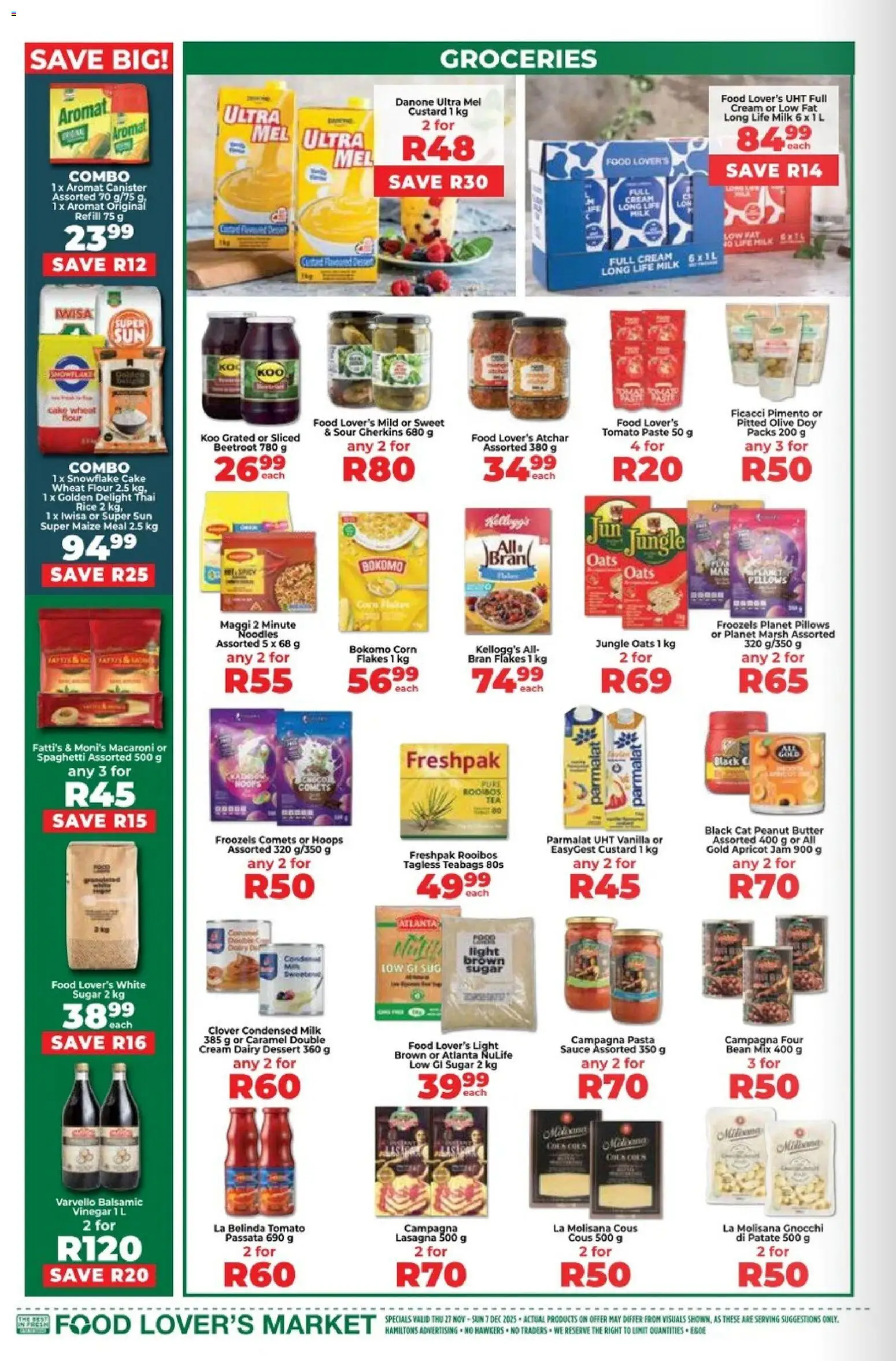 New Food Lover's Market catalogue – valid from 27.11.2025 | Page: 14 | Products: Custard, Jam, Condensed milk, Flakes