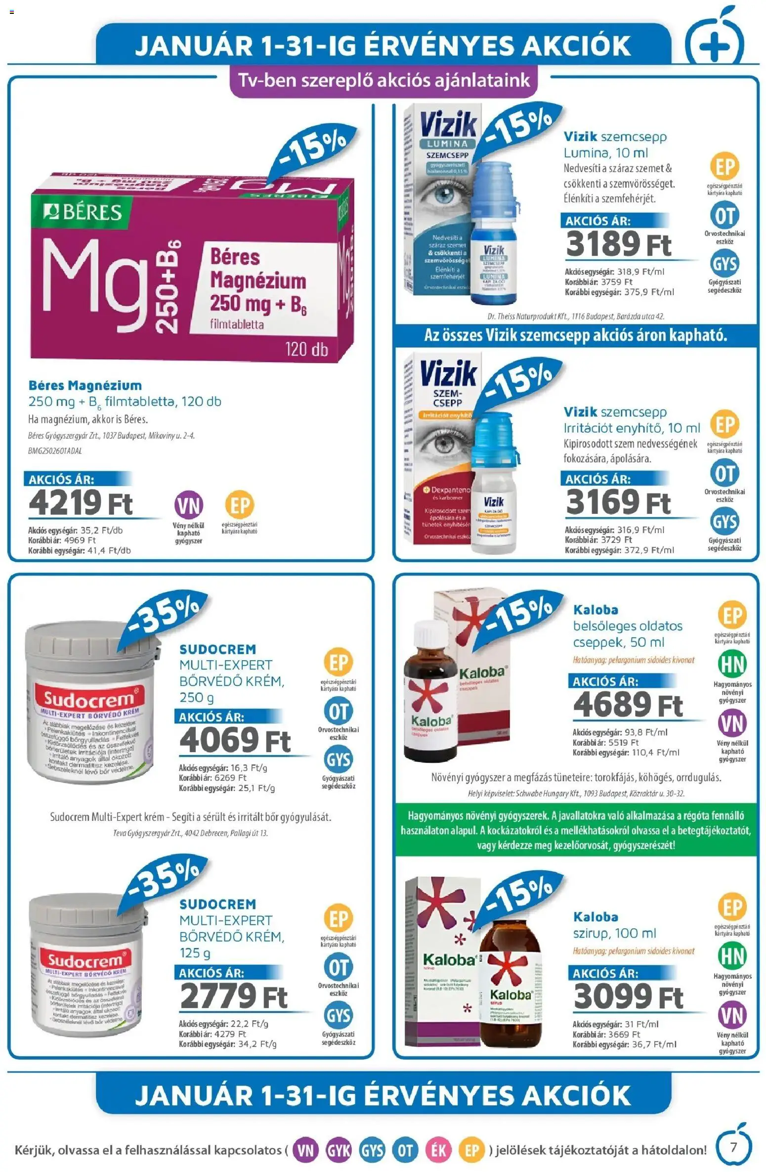 Alma Gyógyszertárak akciós ujság - amely érvényes a következő dátumtól: 01.01.2026 | Oldal: 7 | Termékek: Bor