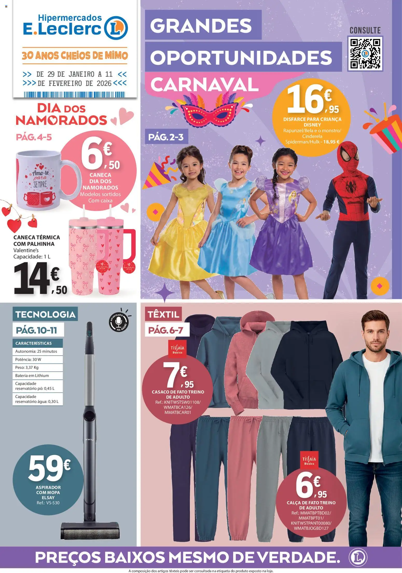 E.Leclerc Não Alimentar │ válido de 29.01.2026 | Página: 1 | Produtos: Pó, Caneca, Caixa, Calça