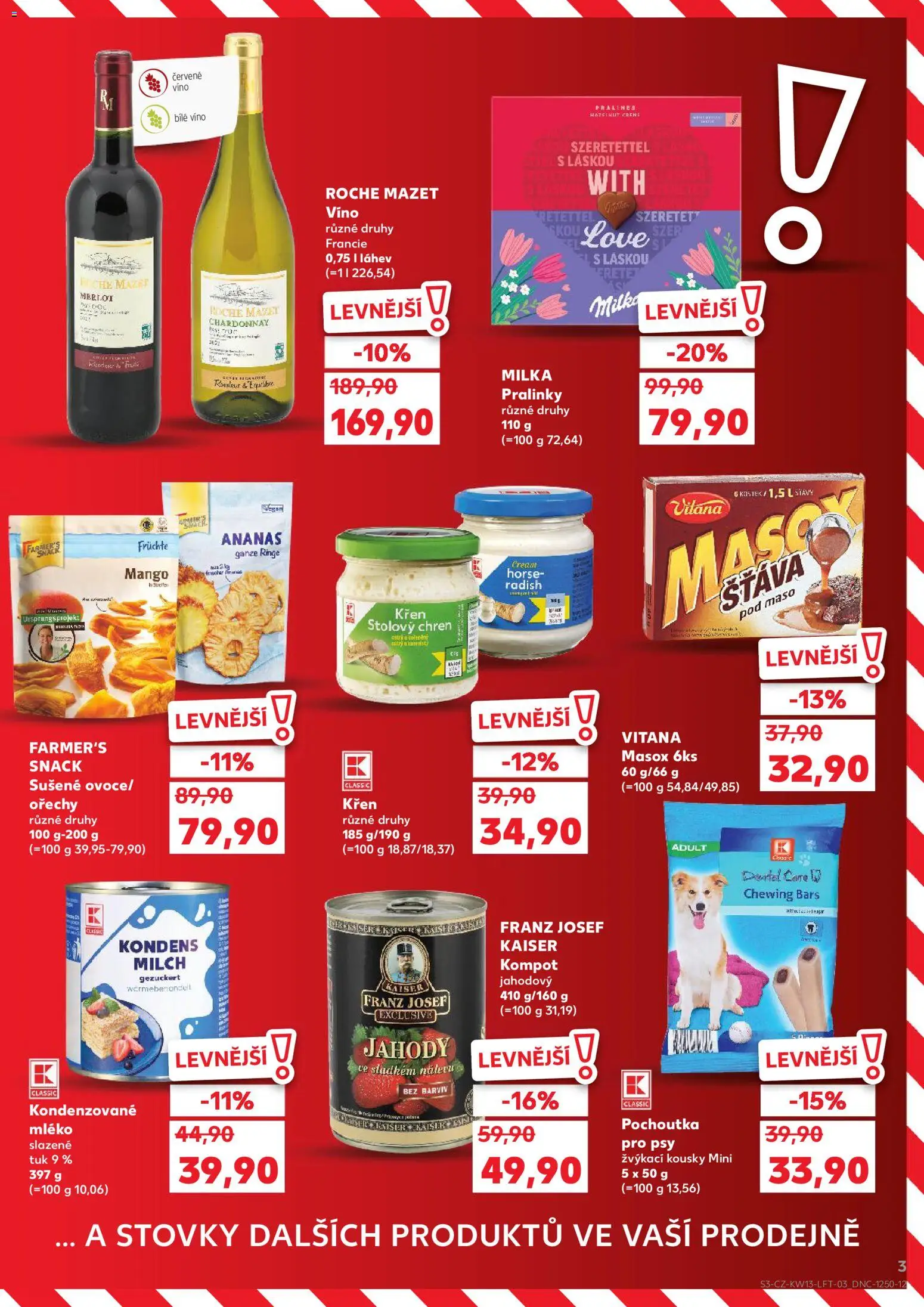 Kaufland - Kaufland leták od 25.03.2026 | Strana: 3 | Produkty: Křen, Milka, Merlot, Pochoutka pro psy