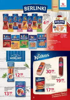 Pogląd oferty "Selgros cash&carry gazetka - Markowe produkty" - ważna od 05.03.2026 | Strona: 8 | Produkty: Kurczak, Kabanosy, Parówki, Kiełbasa śląska