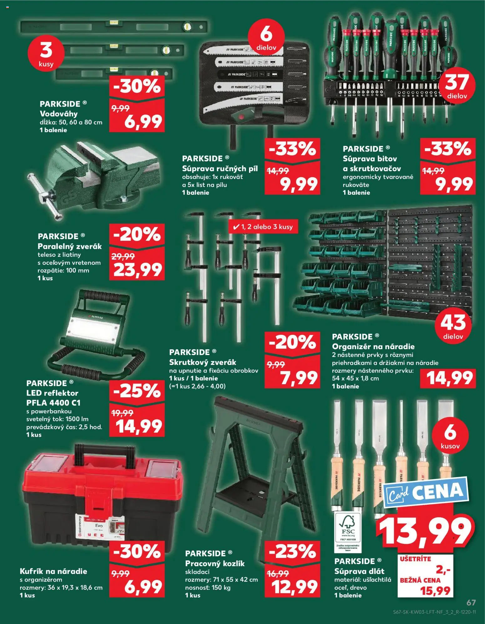 Nové Kaufland akcie – leták je platný od 15.01.2026 | Strana: 67 | Produkty: Organizér, Led reflektor, Reflektor, Náradie