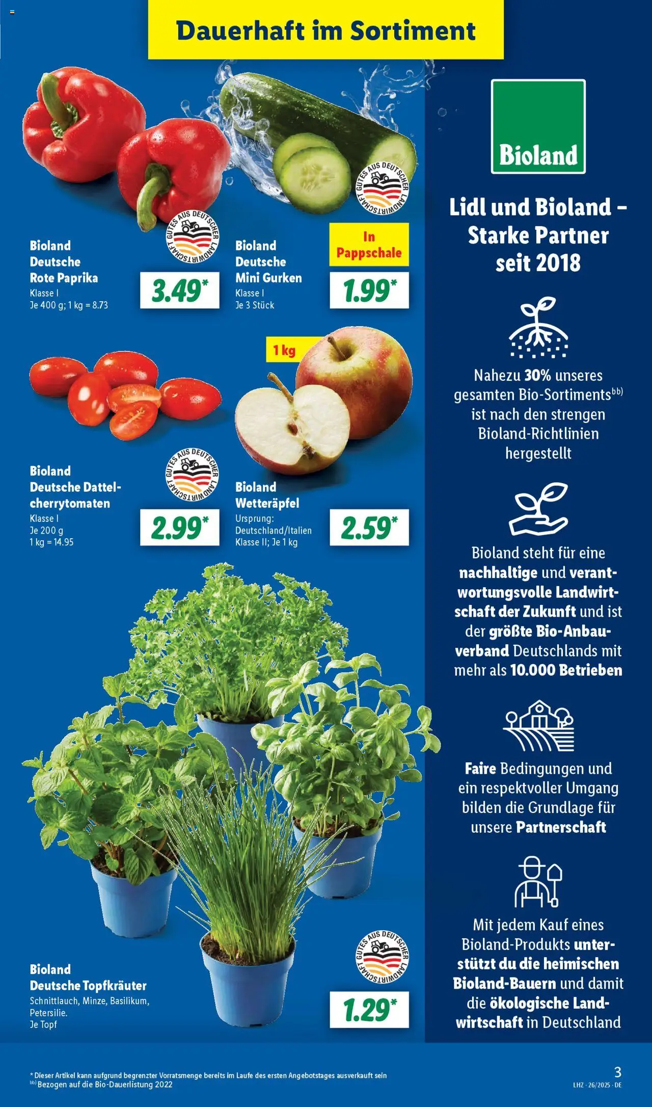 Lidl Prospekt 	 - gültig ab dem 23.06.2025 | Seite: 3 | Produkte: Paprika, Dattel, Gurken