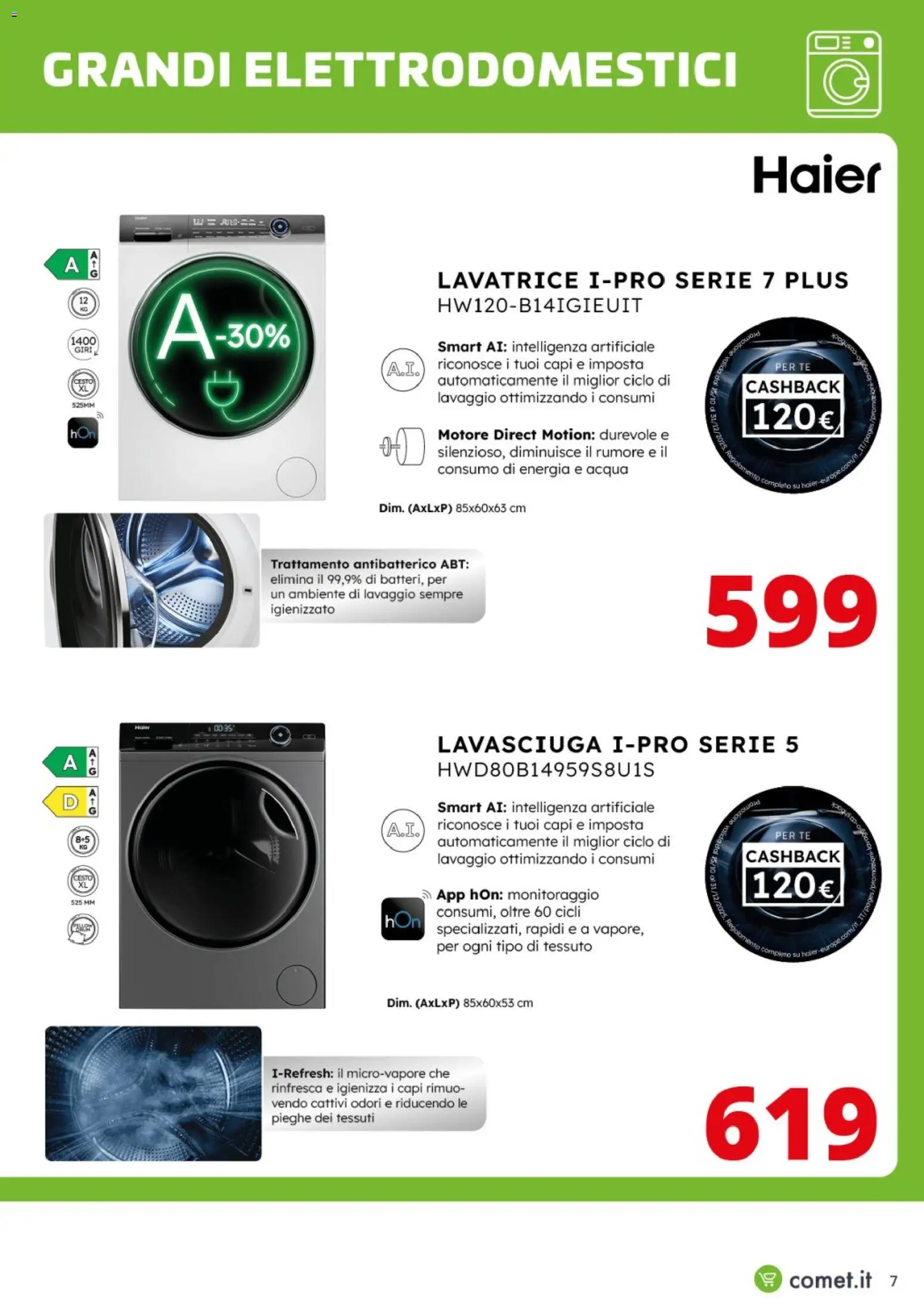 Volantino Comet del 17.11.2025 | Pagina: 7 | Prodotti: Lavasciuga, Tè, Acqua, Lavatrice