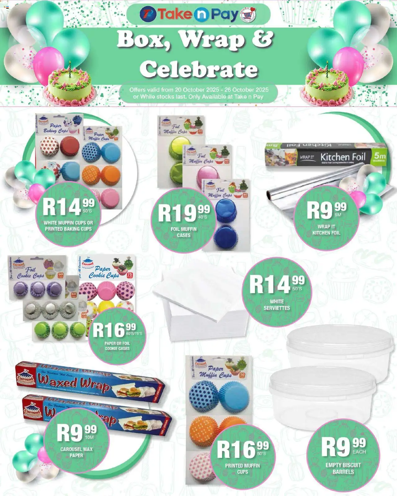 New Take n Pay catalogue – valid from 20.10.2025 | Page: 4 | Products: Wax, Paper