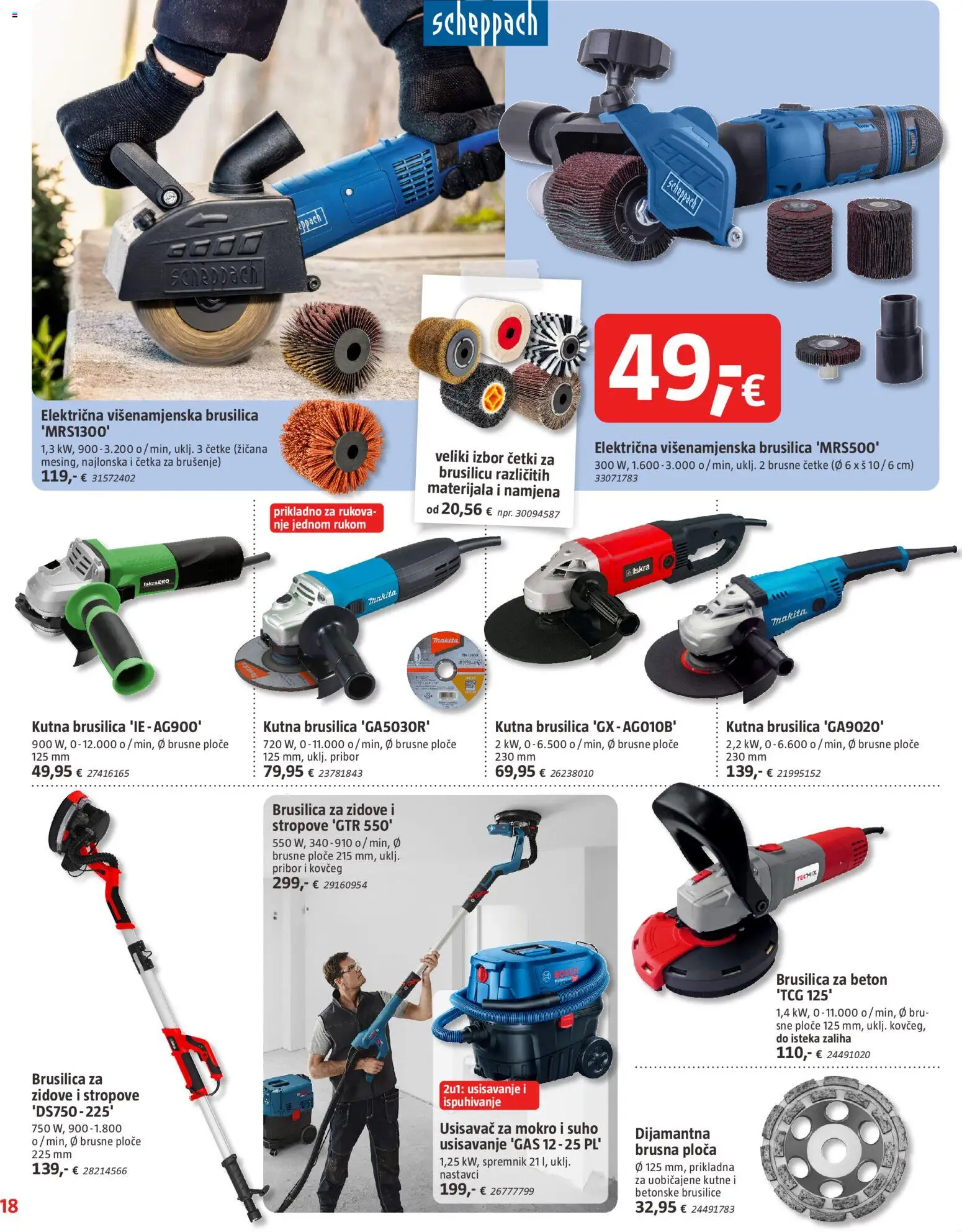 Bauhaus katalog | vrijedi od 01.01.2026 | Stranica: 18 | Proizvodi: Usisavač, Brusilica, Kutna brusilica, Četka