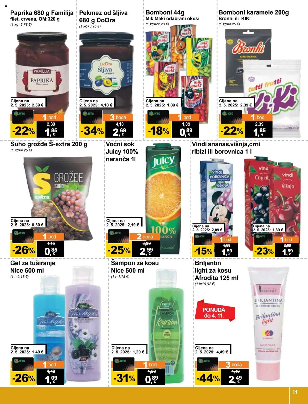 KTC katalog | vrijedi od 22.10.2025 | Stranica: 11 | Proizvodi: Pekmez, Sok, Bomboni, Paprika
