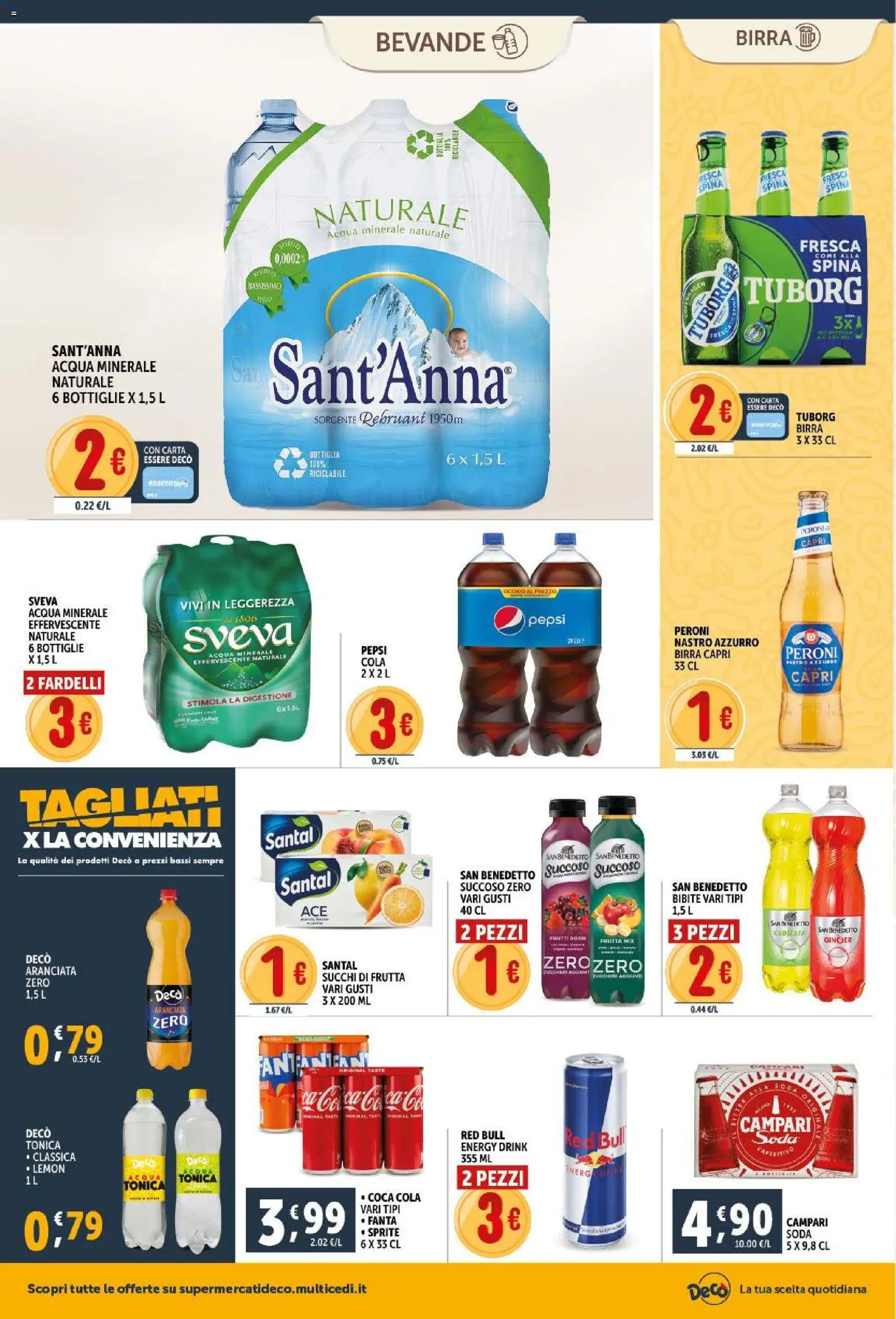 Volantino Decò del 11.02.2026 | Pagina: 16 | Prodotti: Fanta, Acqua minerale, Bottiglia, Coca Cola