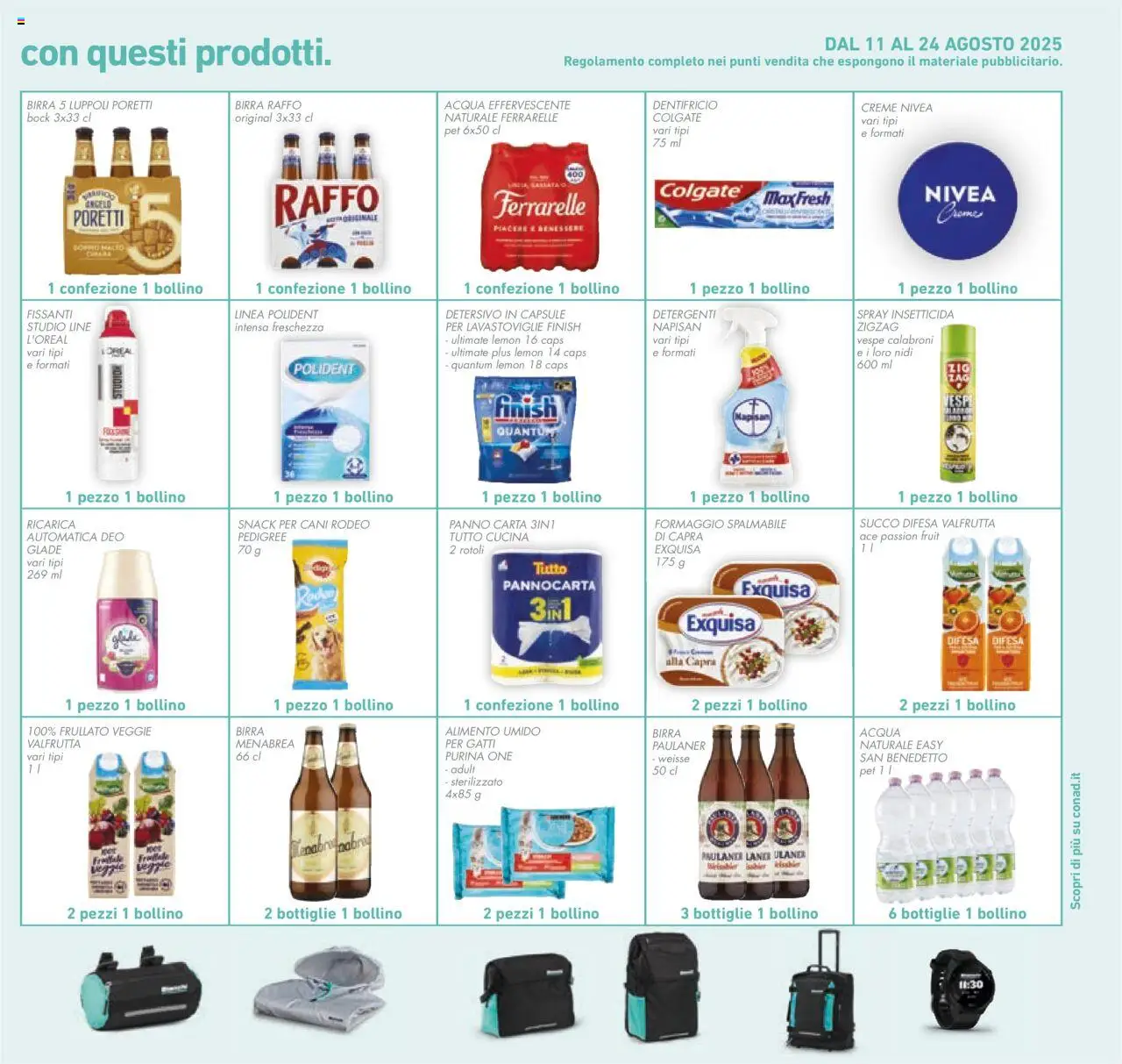 Volantino Conad del 13.08.2025 | Pagina: 29 | Prodotti: Succo, Birra, Capsule per lavastoviglie, Lavastoviglie