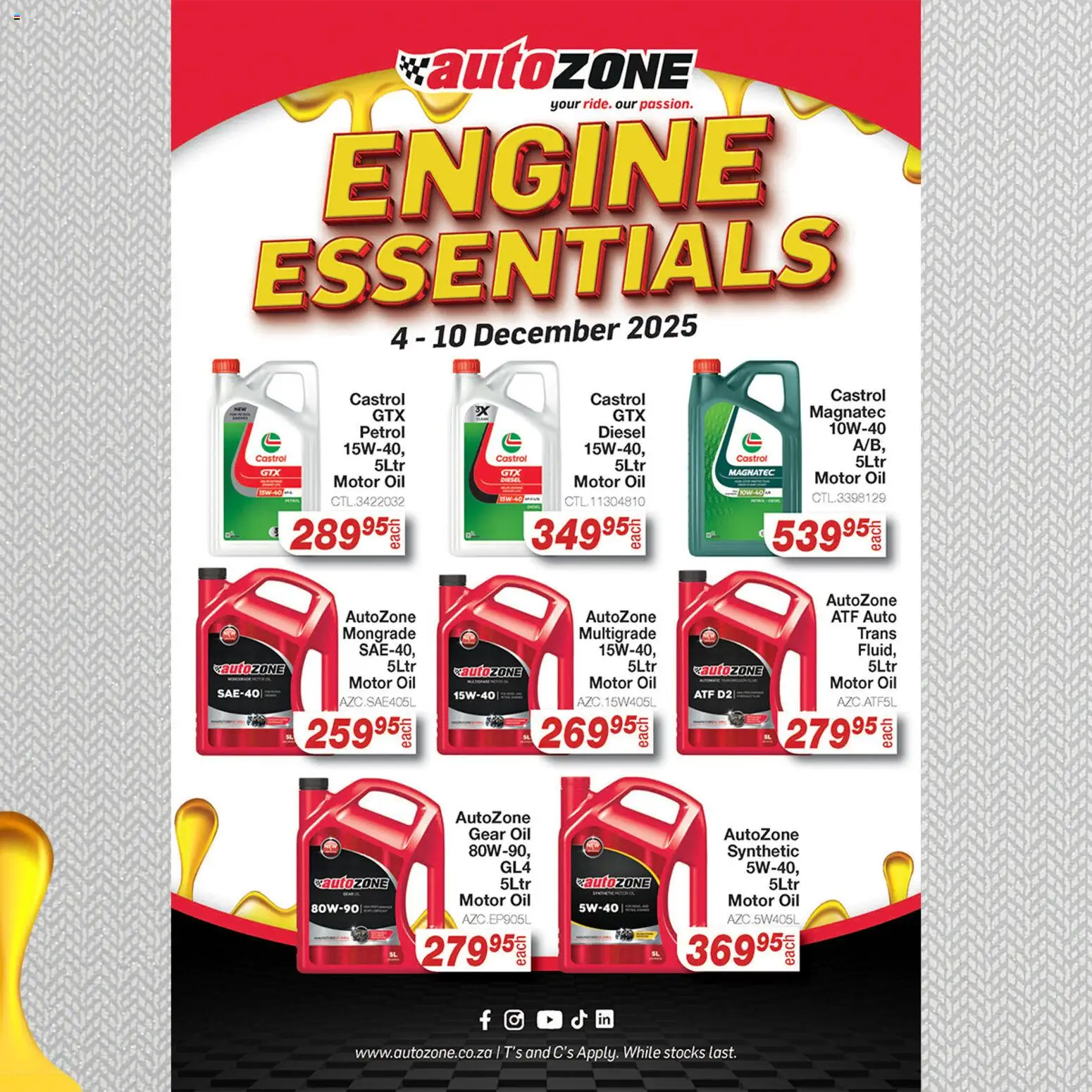 New AutoZone catalogue – valid from 04.12.2025 | Page: 1 | Products: Oil