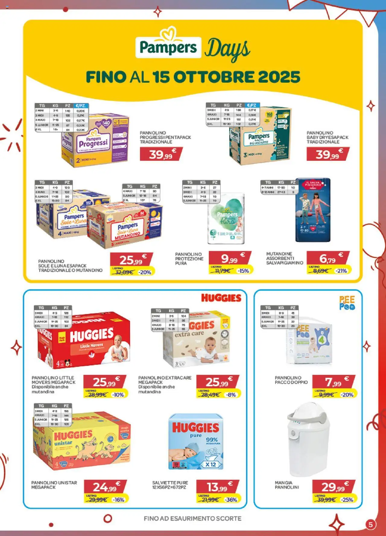 Volantino Bimbo store del 02.10.2025 | Pagina: 5 | Prodotti: Pannolini, Mutandine, Pampers