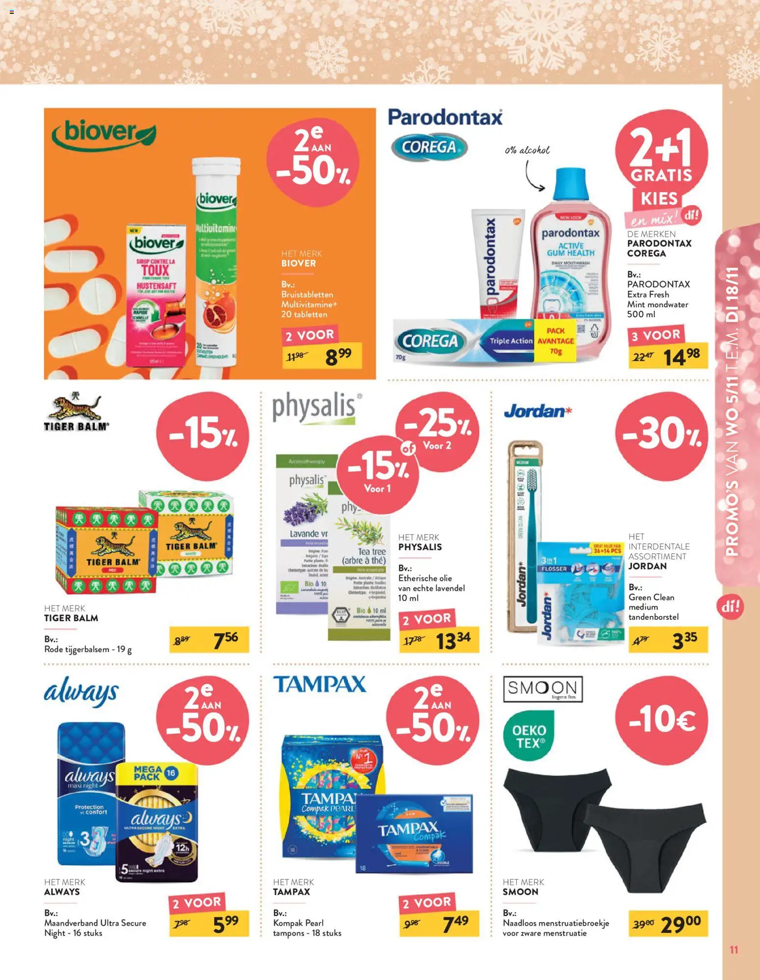 {H1} | Pagina: 11 | Producten: Füstölt oldalas, Tampons, Gum, Tandenborstel