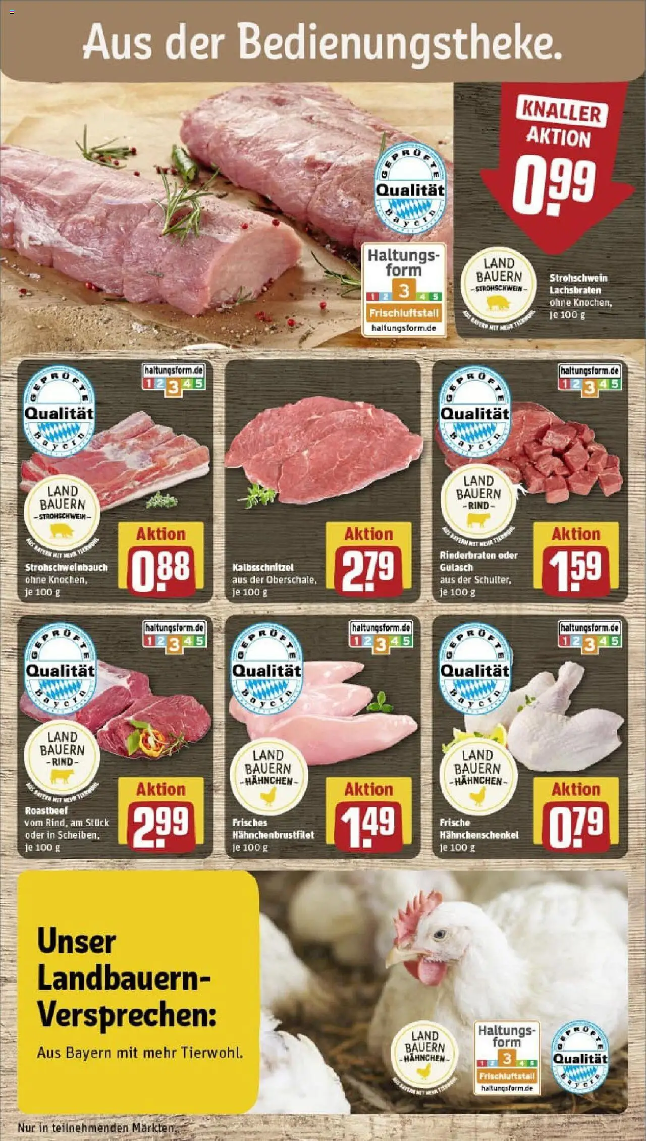 Rewe prospekt Markt Indersdorf	 - gültig ab dem 13.07.2025 | Seite: 10 | Produkte: Rinderbraten, Hahnchenschenkel, Roastbeef, Gulasch