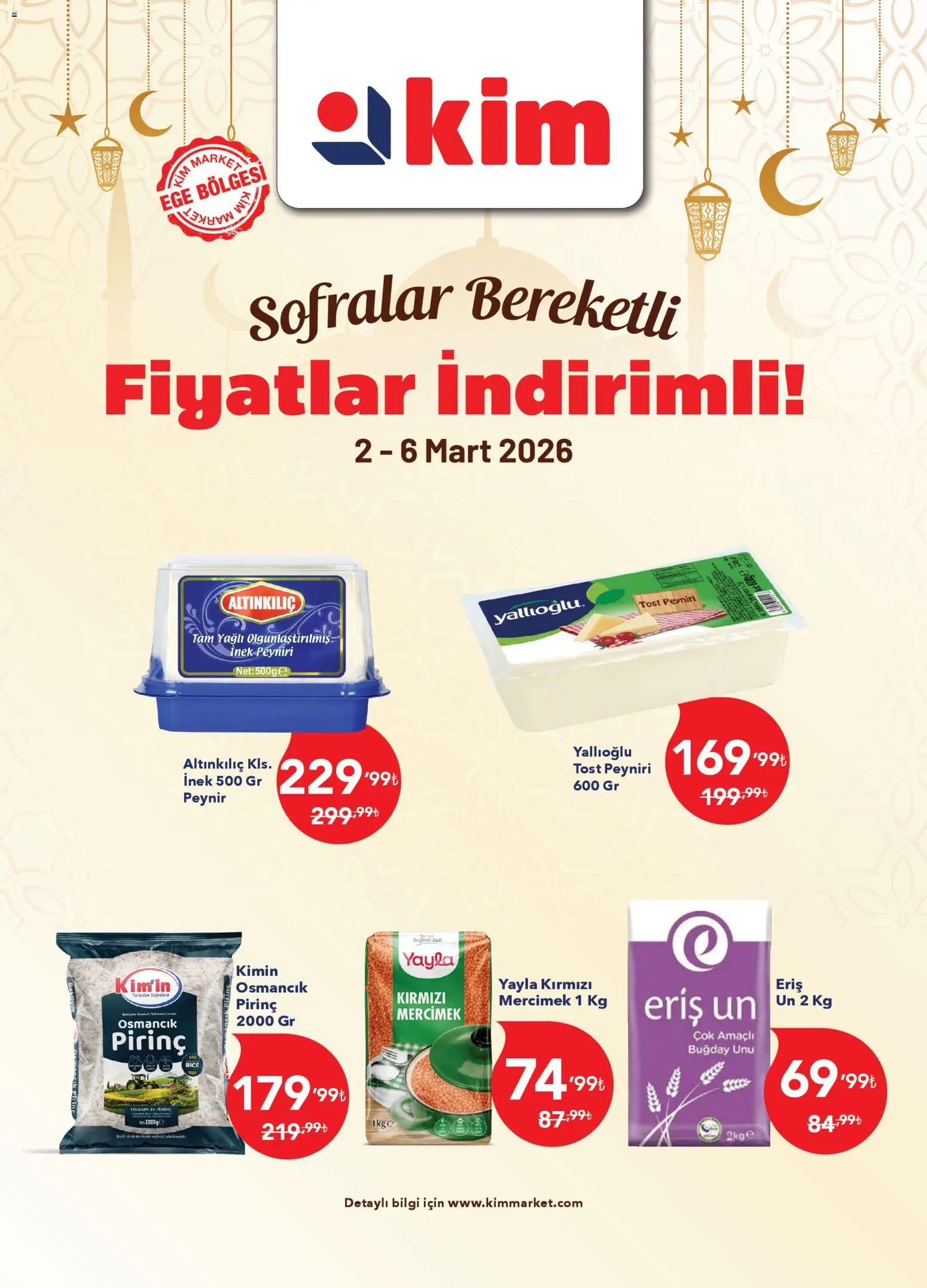 Kim Market Katalog - Ege Insert - 02.03.2026 tarihinden itibaren geçerlidir | Sayfa: 1 | Ürünler: Ravioli, Peynir, Pirinç