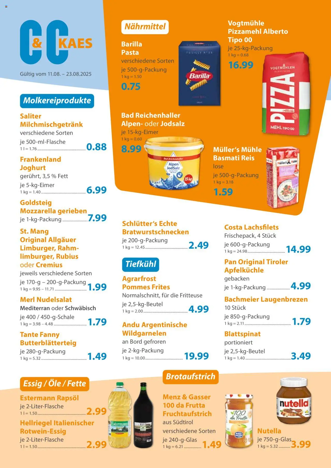 C&C Prospekt - gültig ab dem 11.08.2025 | Seite: 2 | Produkte: Joghurt, Essig, Pommes, Reis