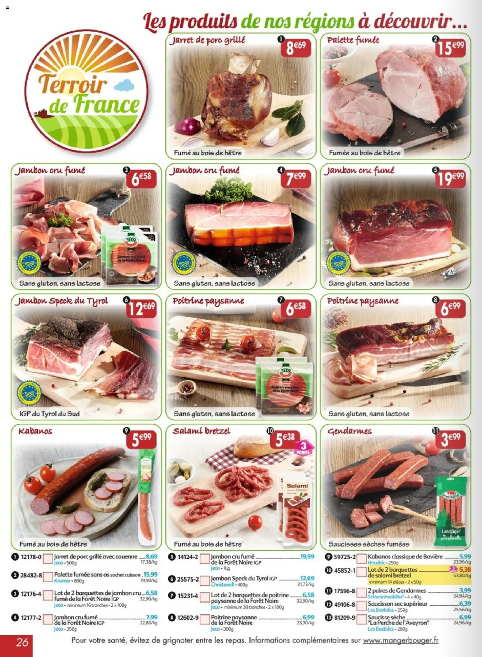 {H1} | Page: 26 | Produits: Saucisson sec, Jambon Cru, Jambon, Saucisse