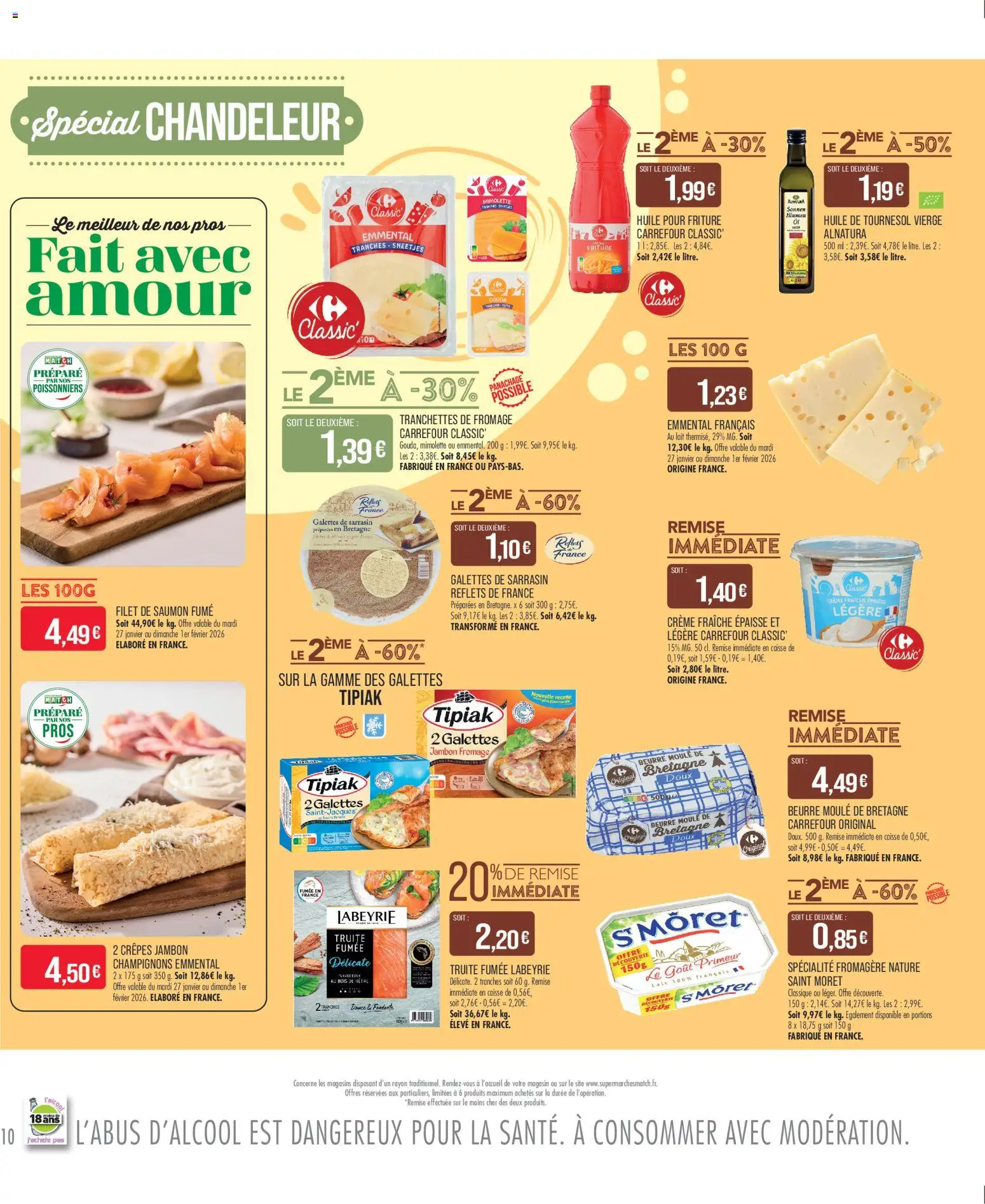 {H1} | Page: 10 | Produits: Saumon fumé, Truite fumée, Crème fraiche, Crème