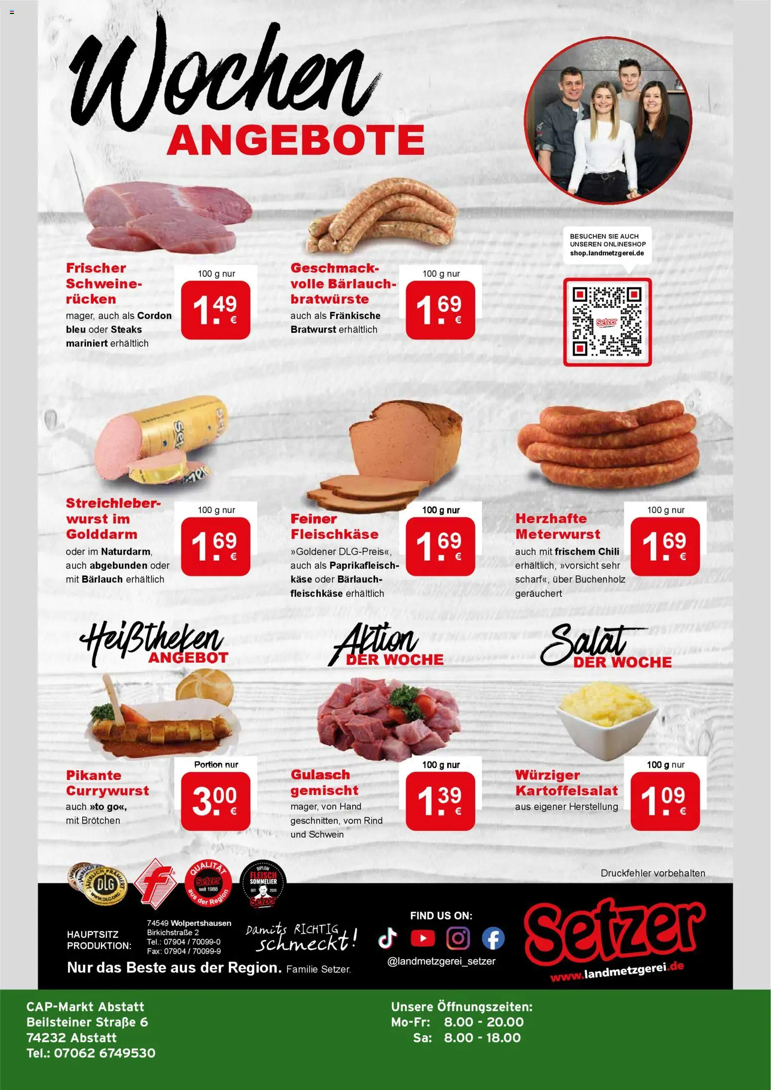 CAP Markt Prospekt – gültig ab 20.04.2026 | Seite: 4 | Produkte: Gulasch, Wurst, Fleisch, Salat