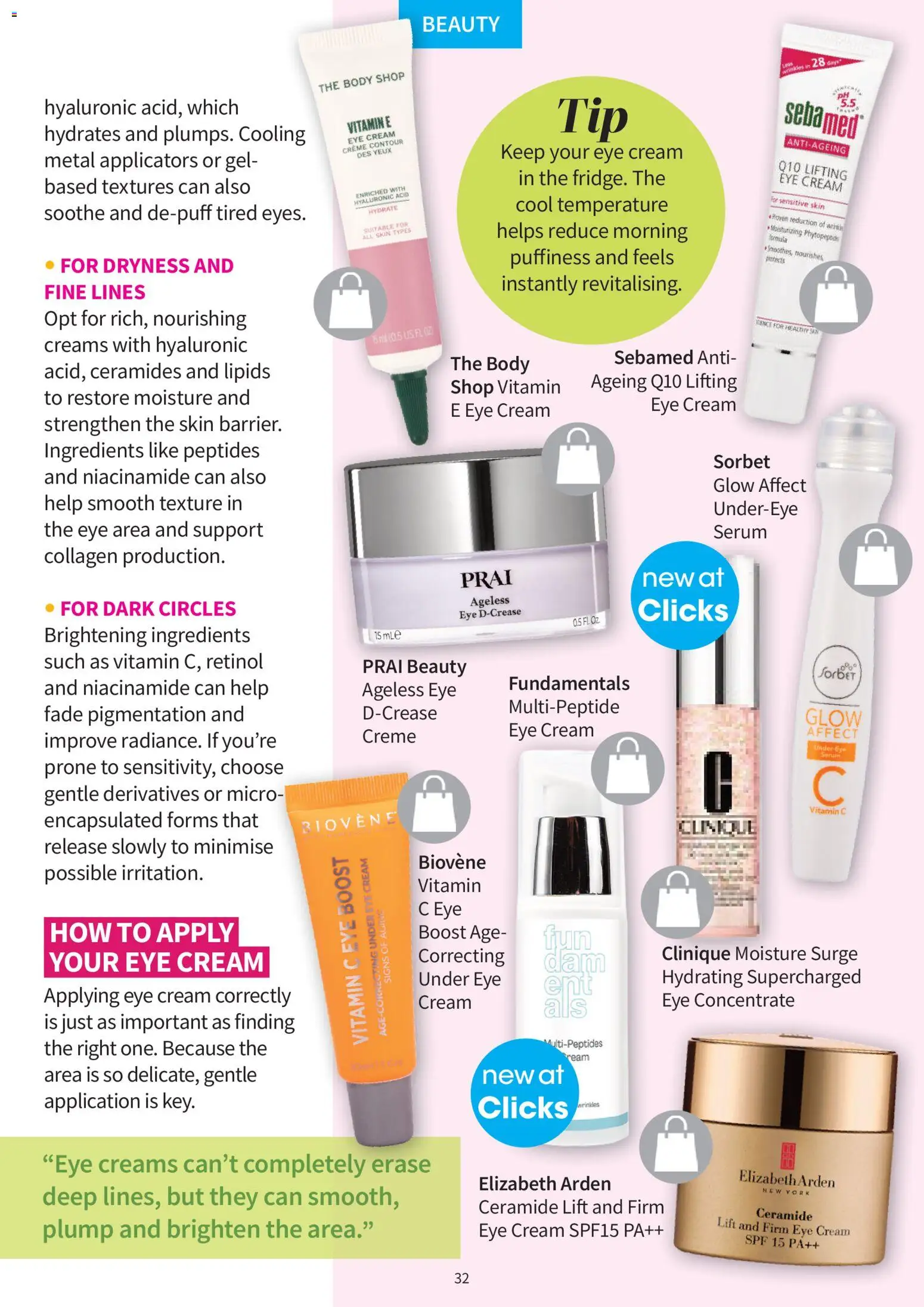 New Clicks catalogue – valid from 01.02.2026 | Page: 32 | Products: Serum, Cream, Eye cream