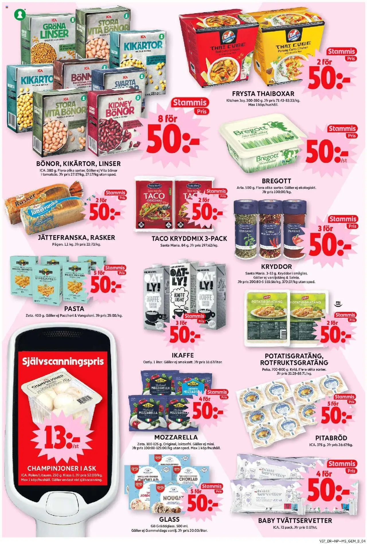 ICA Maxi reklamblad aktuell från 08.09.2025 | Sida: 4 | Produkter: Linser, Kikärtor, Galler, Oregano