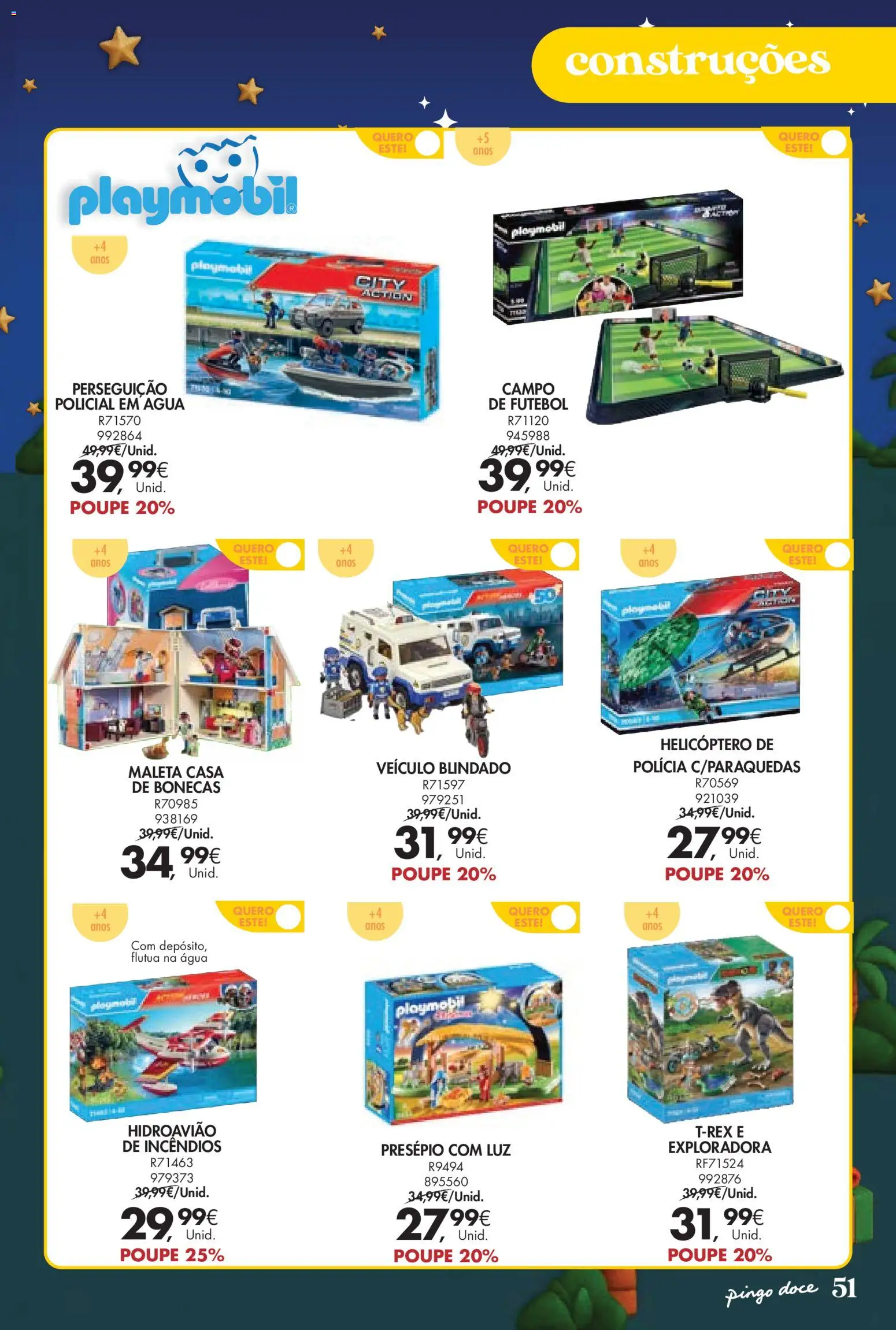 Pingo Doce  Brinquedos Natal Lojas Hipers │ válido de 18.11.2025 | Página: 51 | Produtos: Agua