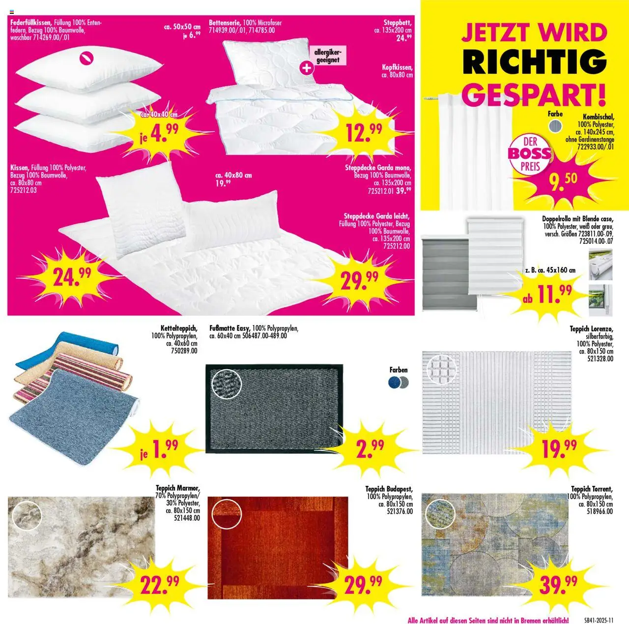 SB Möbel Boss Prospekt Neubrandenburg – gültig ab 04.10.2025 | Seite: 11 | Produkte: Teppich, Fußmatte
