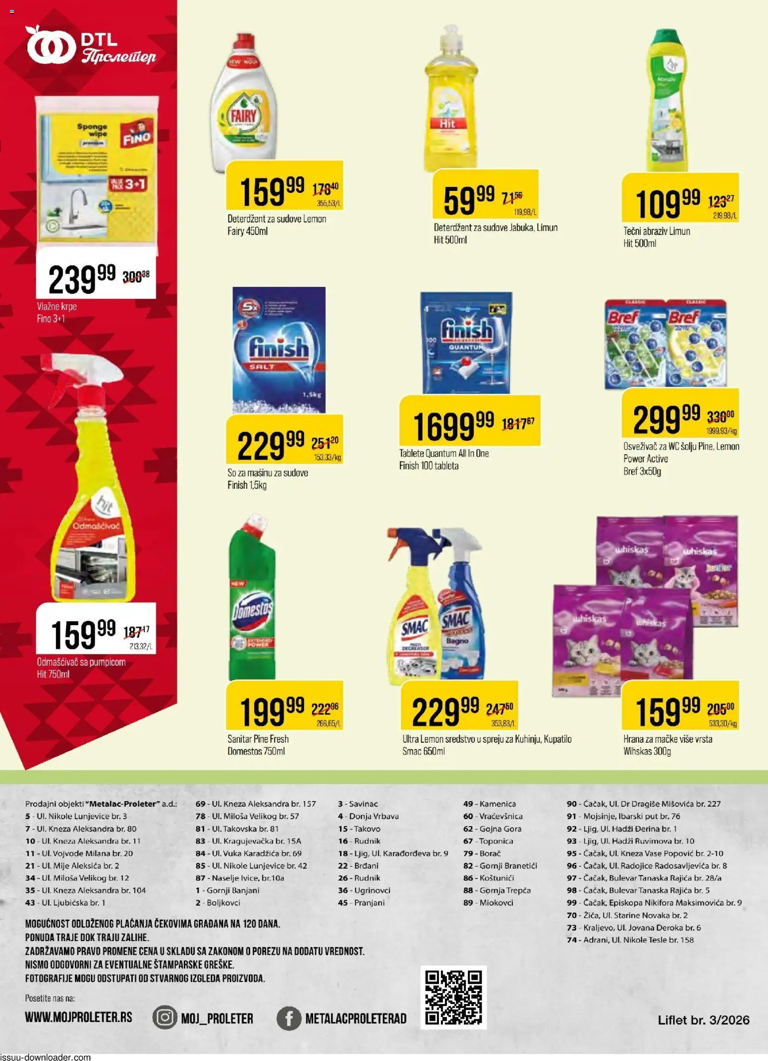 Metalac Proleter katalog - važi od 28.01.2026 | Strana: 12 | Proizvode: Deterdžent, Deterdžent za sudove, So, Wc