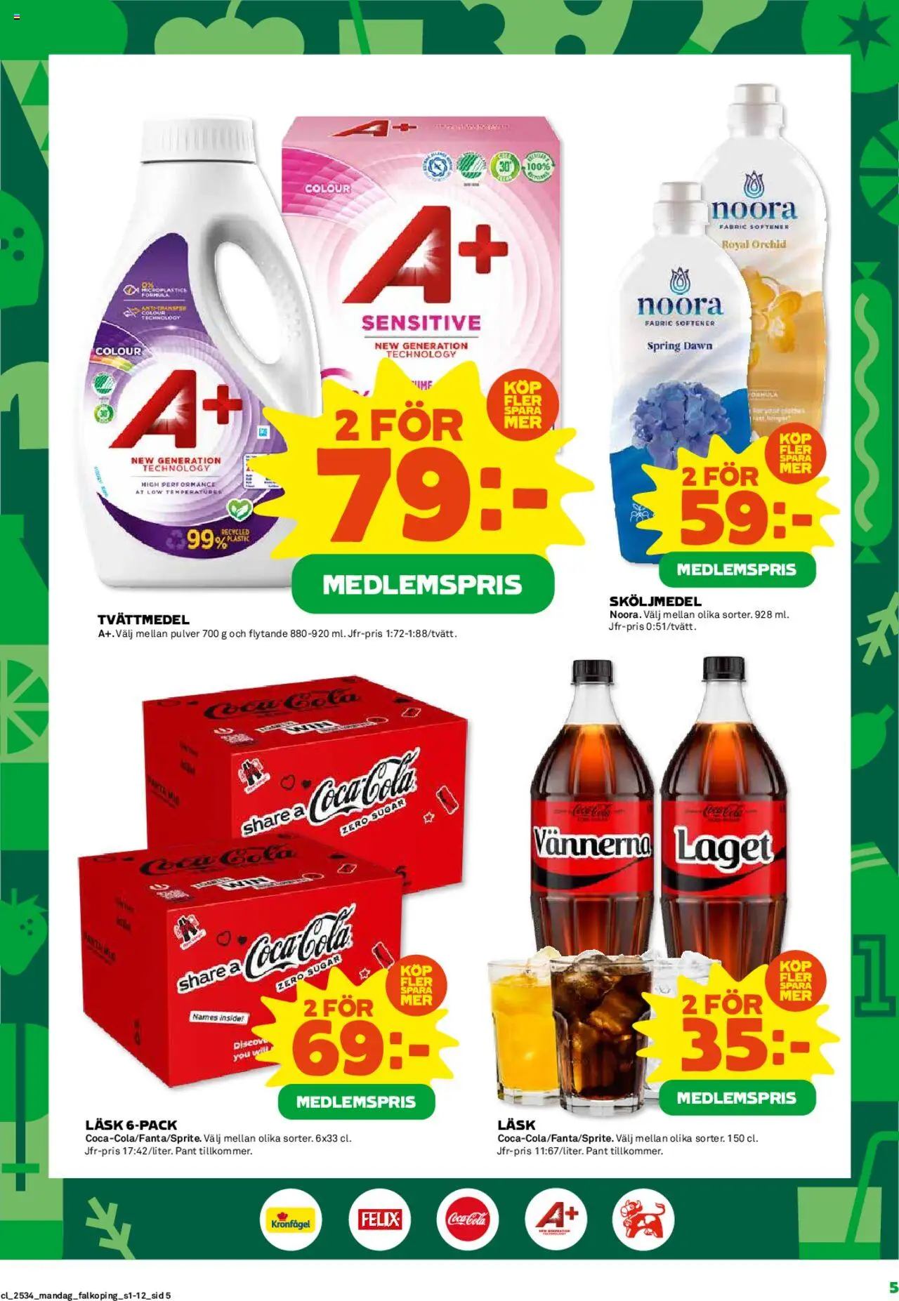 Coop reklamblad aktuell från 18.08.2025 | Sida: 5 | Produkter: Tvättmedel, Sköljmedel