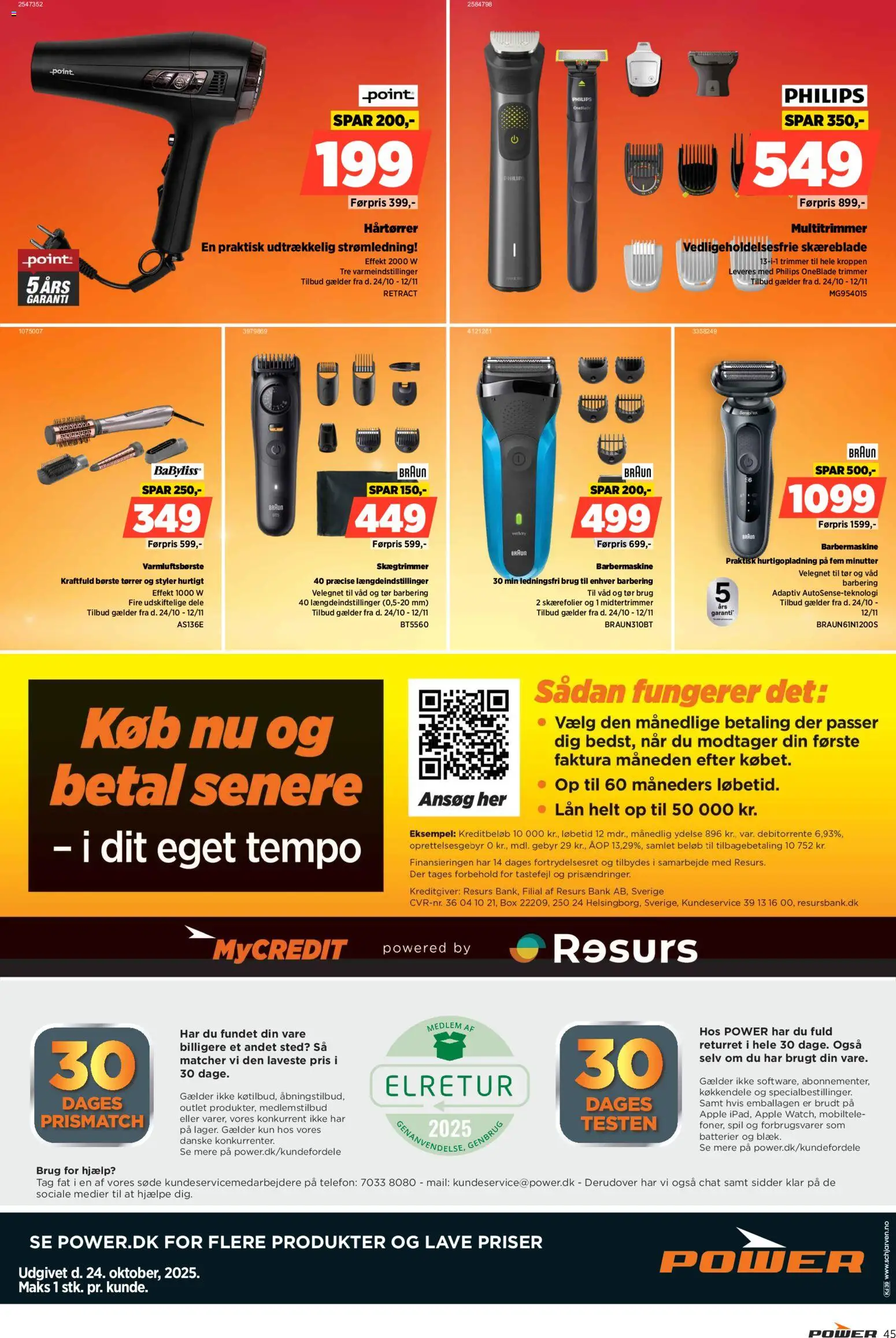 Power tilbudsavis – gyldig fra 24.10.2025 | Side: 45 | Produkter: Børste, Telefon, Søm, Hårtørrer