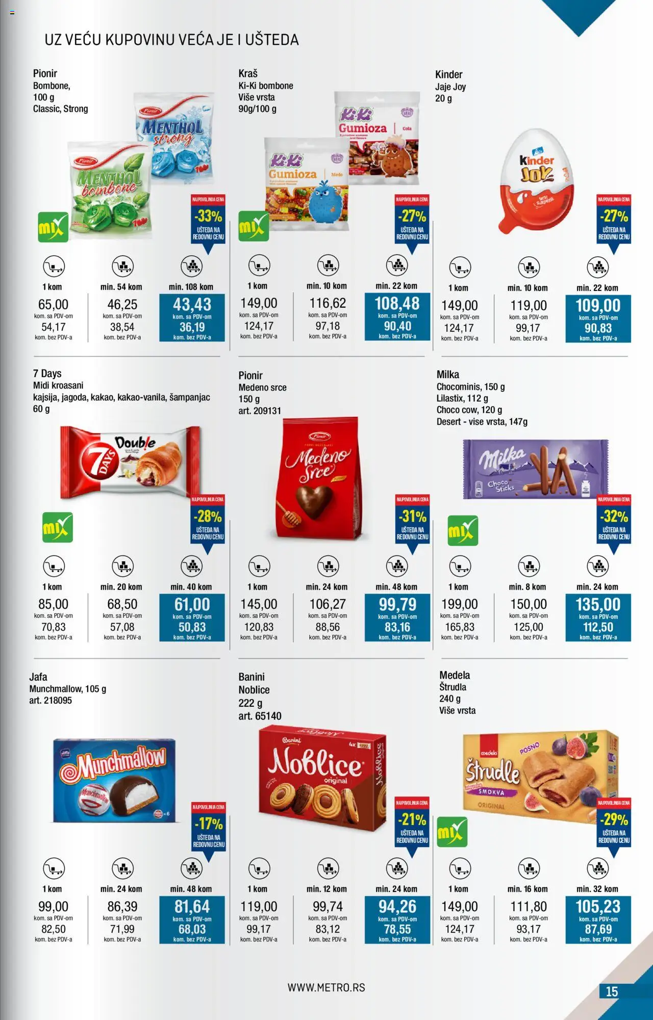 Metro katalog - važi od 01.10.2025 | Strana: 15 | Proizvode: Bombone, Munchmallow, Štrudla, Noblice