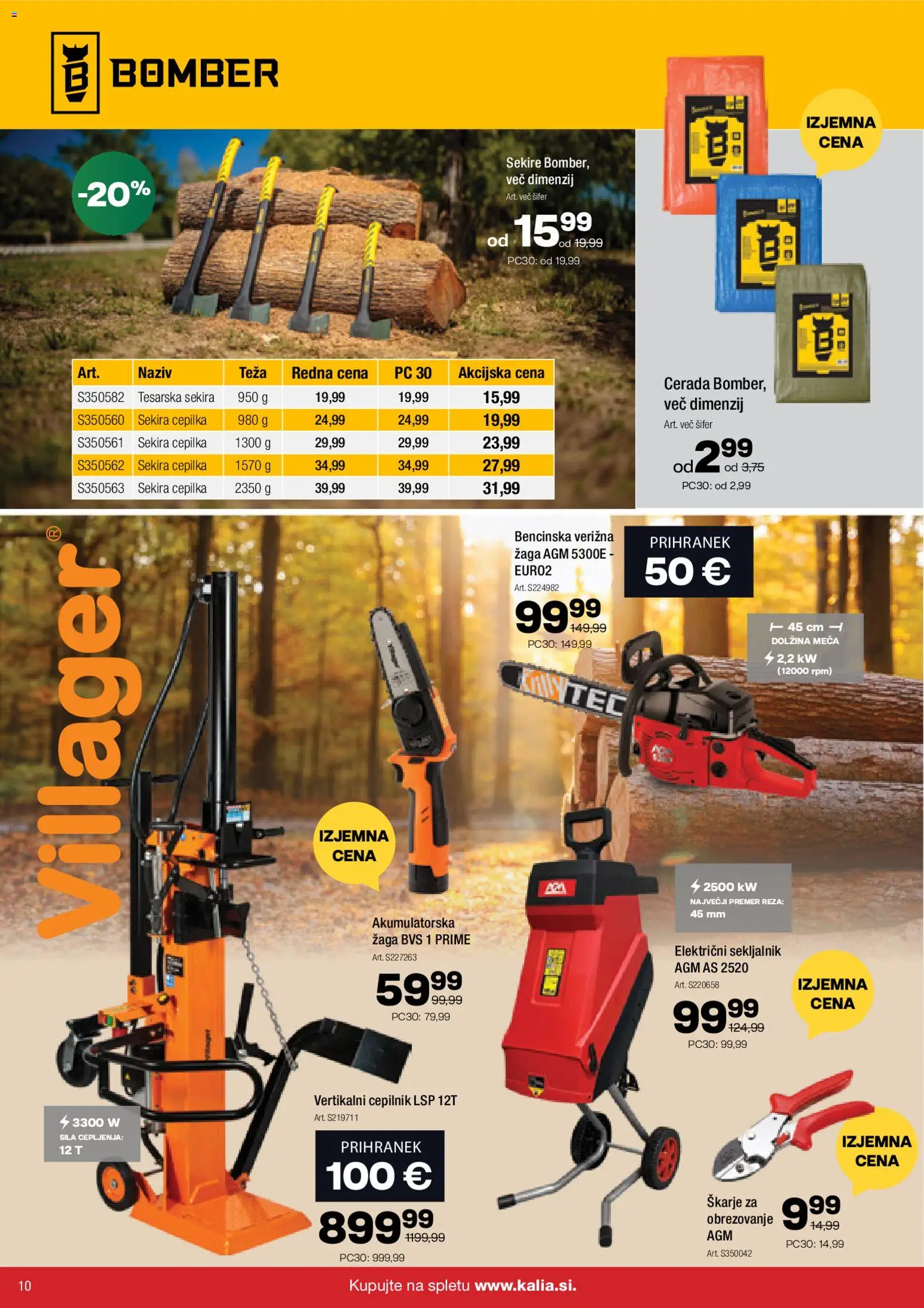 Novi Kalia katalog ponudbe – veljaven od 10.11.2025 | Stran: 10 | Izdelki: Teza, Verižna žaga