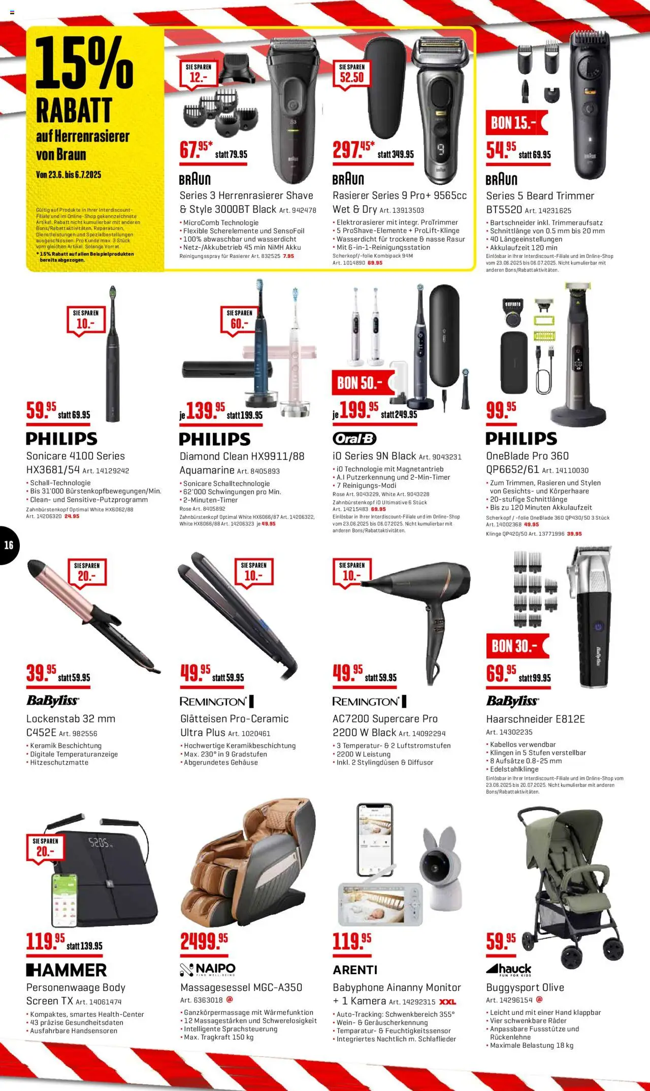 Interdiscount Aktionen ab 23.06.2025 | Seite: 16 | Produkte: Lockenstab, Glätteisen, Kamera, Philips