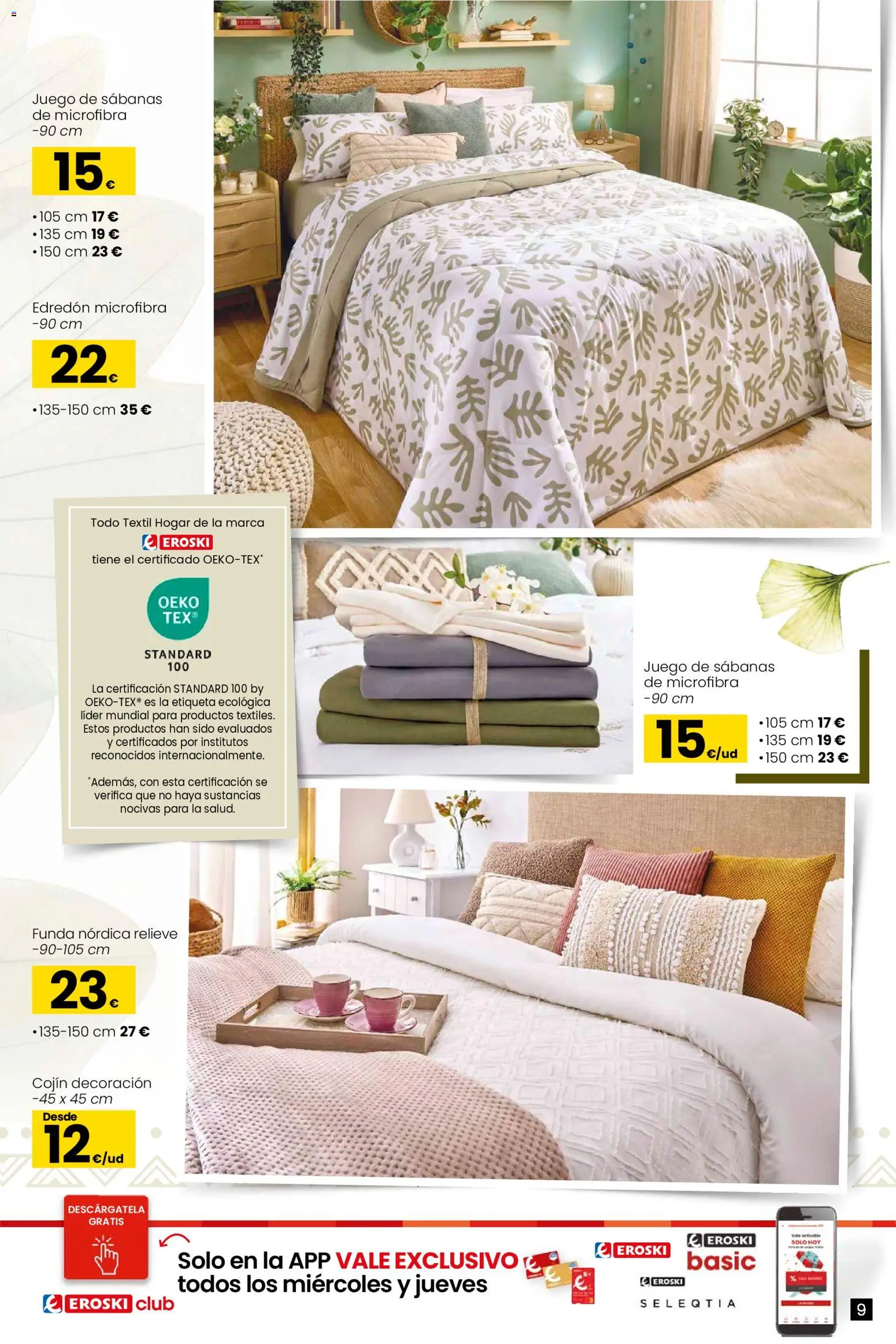 Eroski - Qué a gusto │ válido desde el 07.01.2026 | Página: 9 | Productos: Edredón, Juego de sábanas, Funda, Cojín