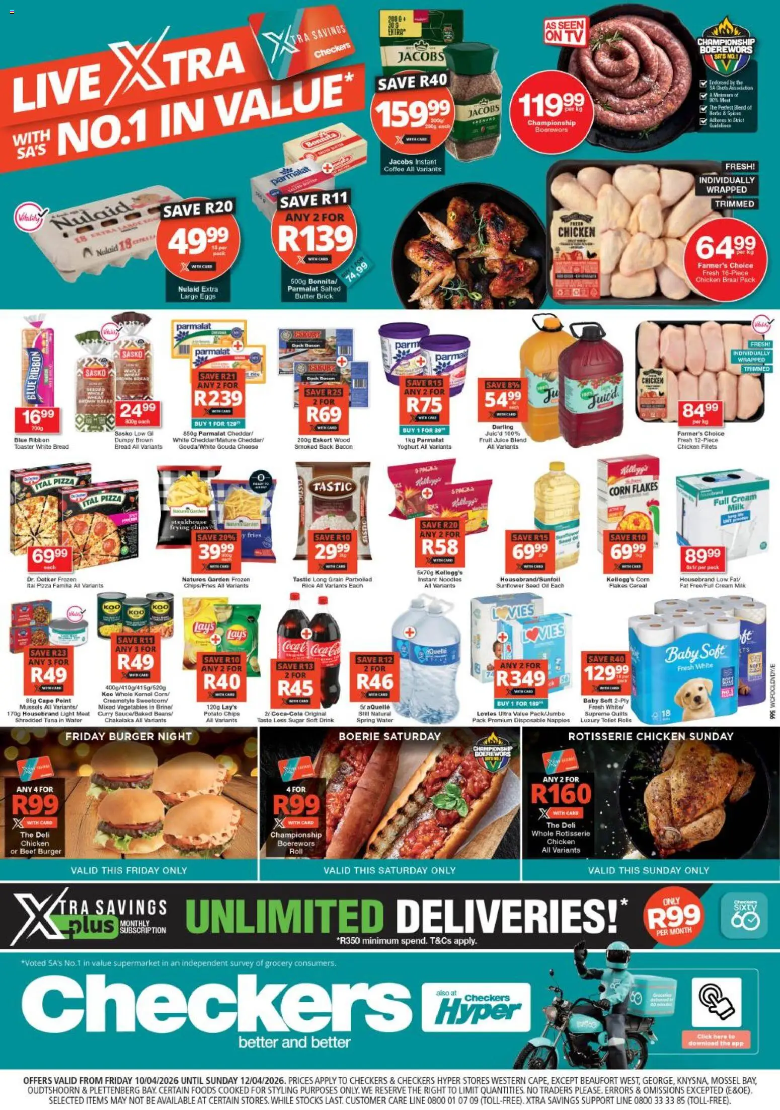 New Checkers catalogue – valid from 10.04.2026 | Page: 1 | Products: Cream, Flakes, Spices, Sugar