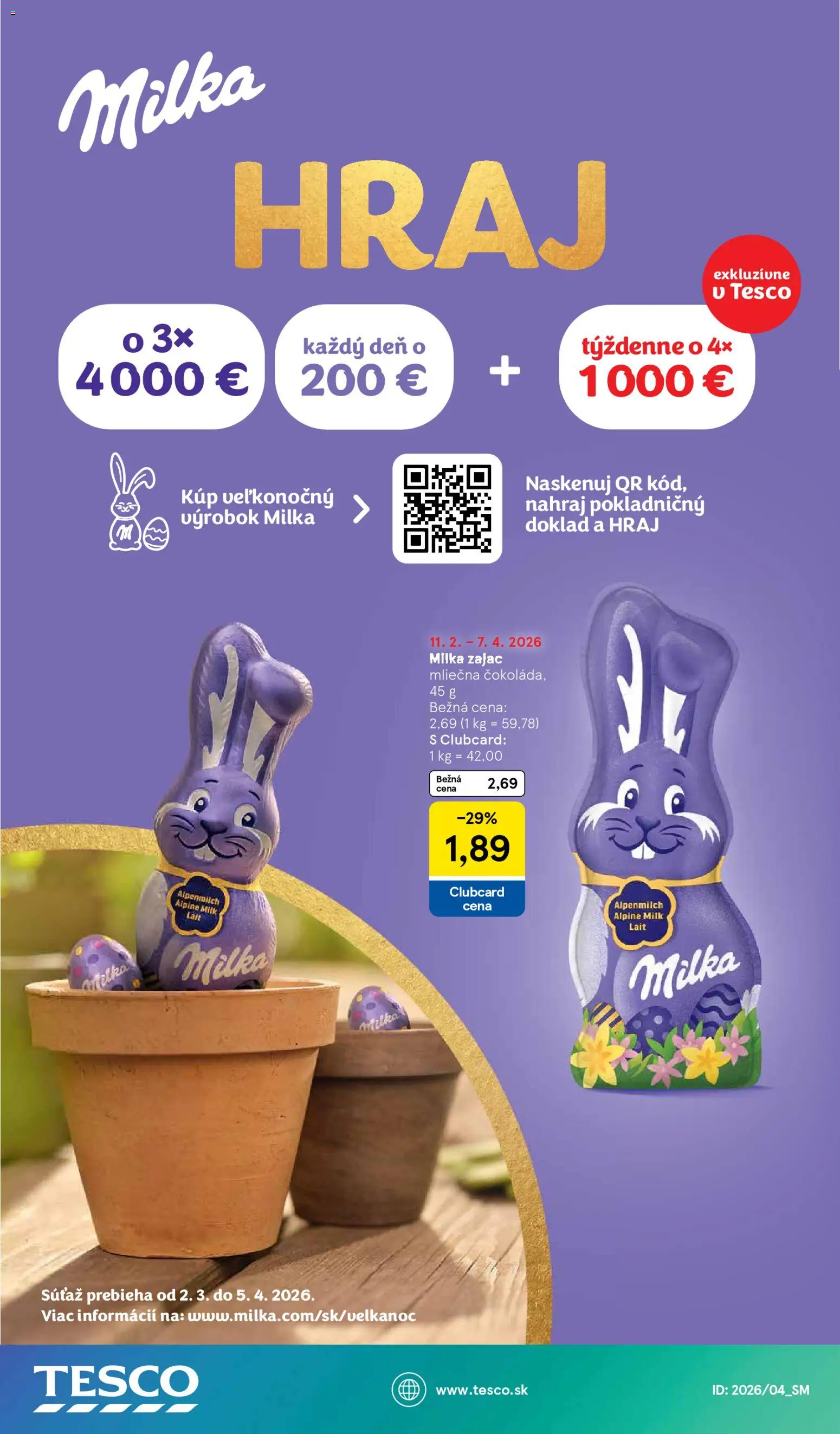 Nové Tesco akcie – leták je platný od 25.03.2026 | Strana: 26 | Produkty: Čokoláda, Milka
