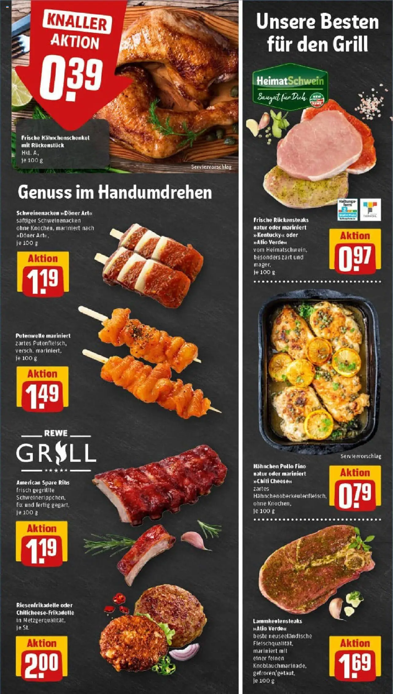 Rewe prospekt Duisburg / Bergheim	 - gültig ab dem 22.06.2025 | Seite: 7 | Produkte: Grill, Hahnchen, Hahnchenschenkel, Schweinenacken
