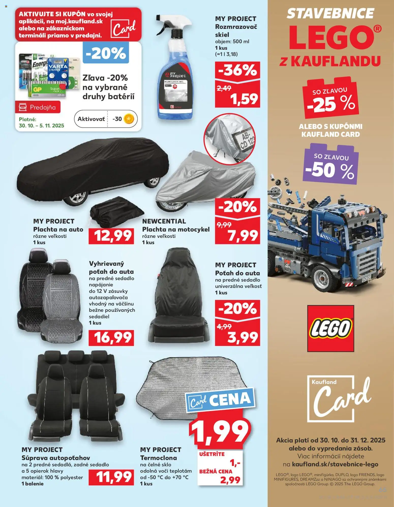 Nové Kaufland akcie – leták je platný od 30.10.2025 | Strana: 65 | Produkty: Plachta, LEGO
