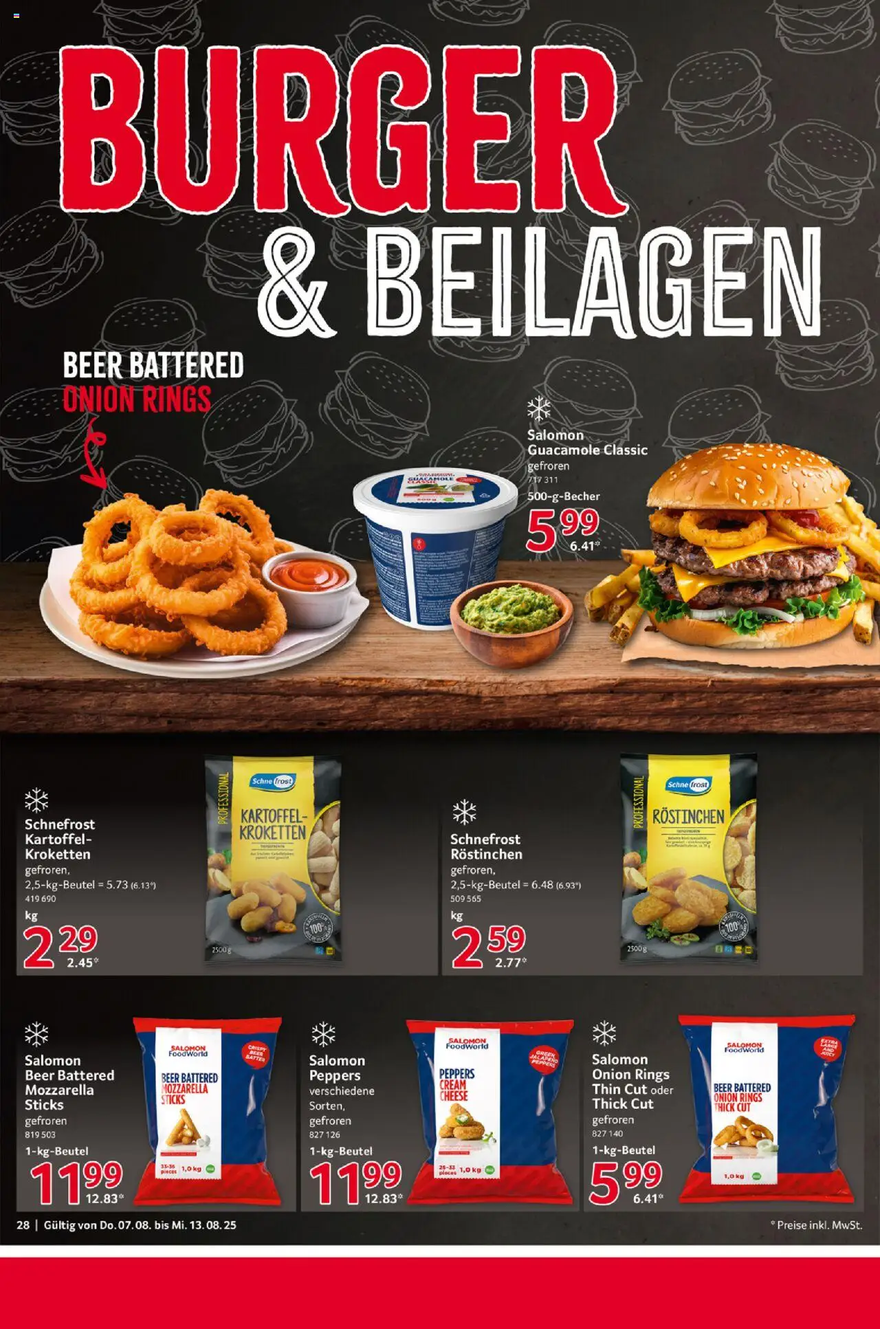 Selgros Prospekt 	 - gültig ab dem 07.08.2025 | Seite: 28 | Produkte: Mozzarella, Burger
