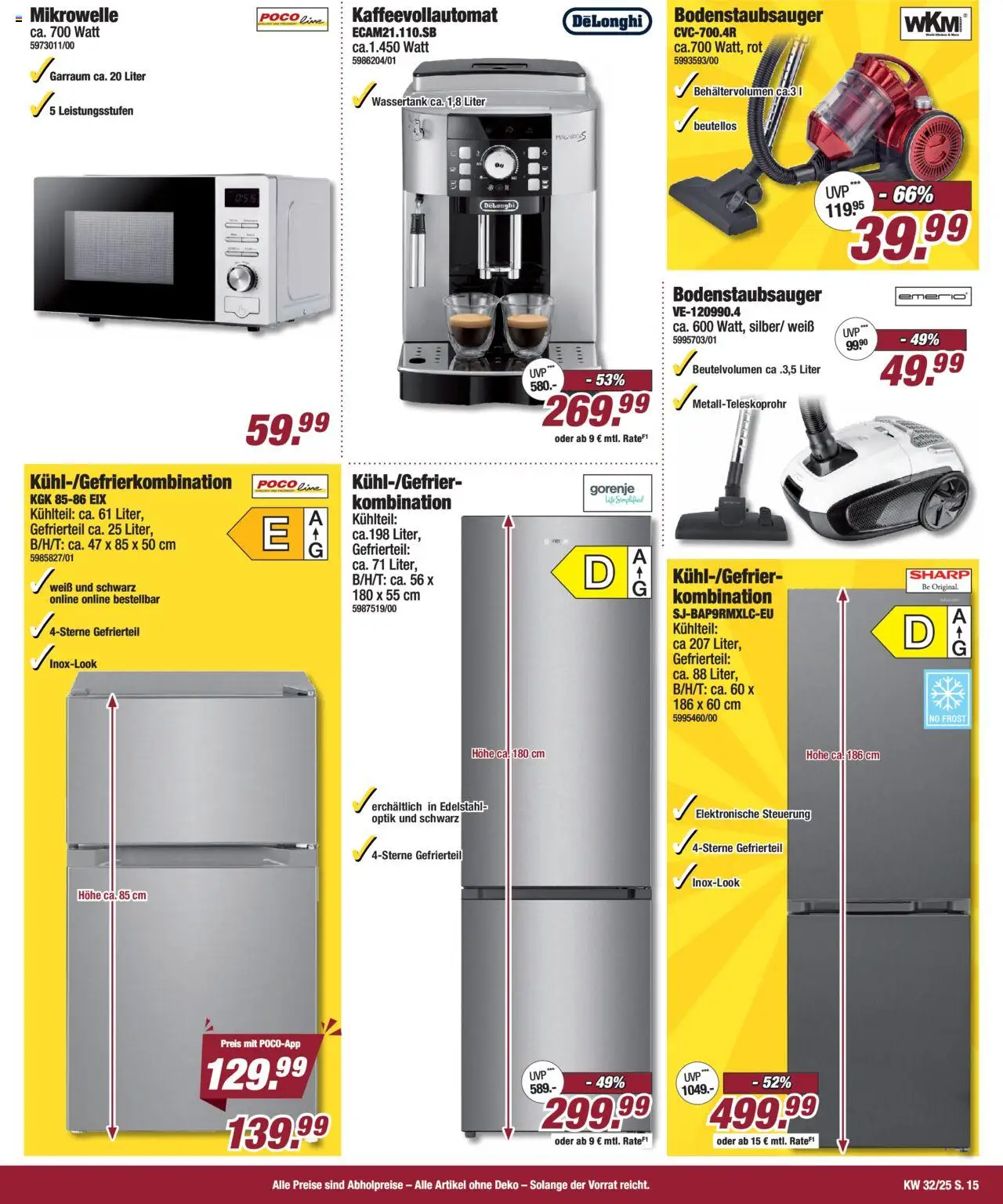 Poco Prospekt 	 - gültig ab dem 02.08.2025 | Seite: 15 | Produkte: Gorenje, Mikrowelle, Kaffeevollautomat