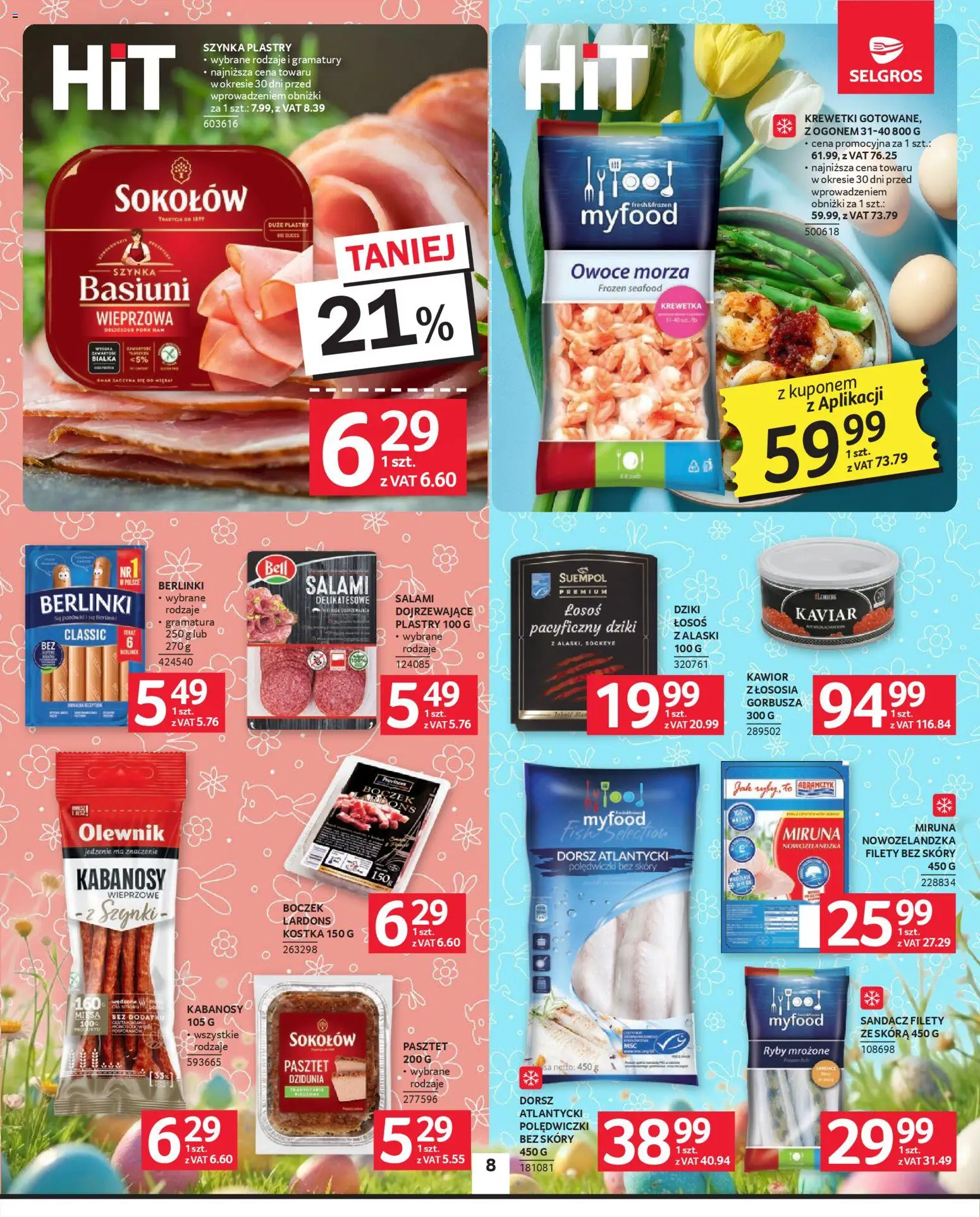 Selgros cash&carry gazetka od 19.03.2026 | Strona: 8 | Produkty: Miruna, Dorsz atlantycki, Boczek, Owoce