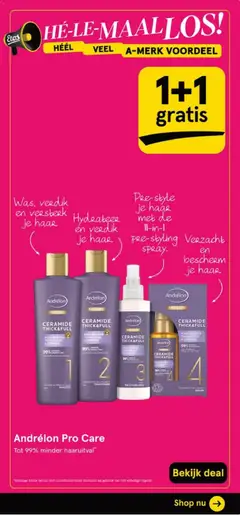 Andrélon Ceramide Thick&Full Shampoo, Intensief verdikkende bond shampoo - Voorbeeld van een folder van Etos, geldig van 05.01.2026 | Pagina: 47 | Producten: Shampoo, Conditioner