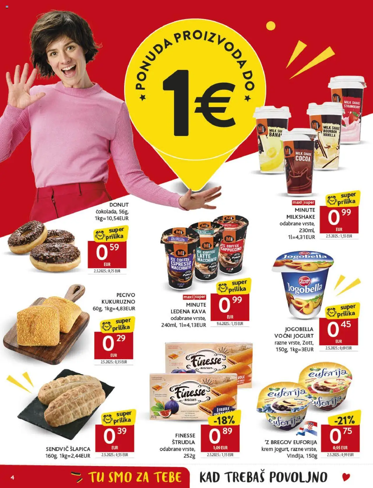 Konzum katalog | vrijedi od 10.09.2025 | Stranica: 4 | Proizvodi: Kava, Ledena kava, Cappuccino, Pecivo