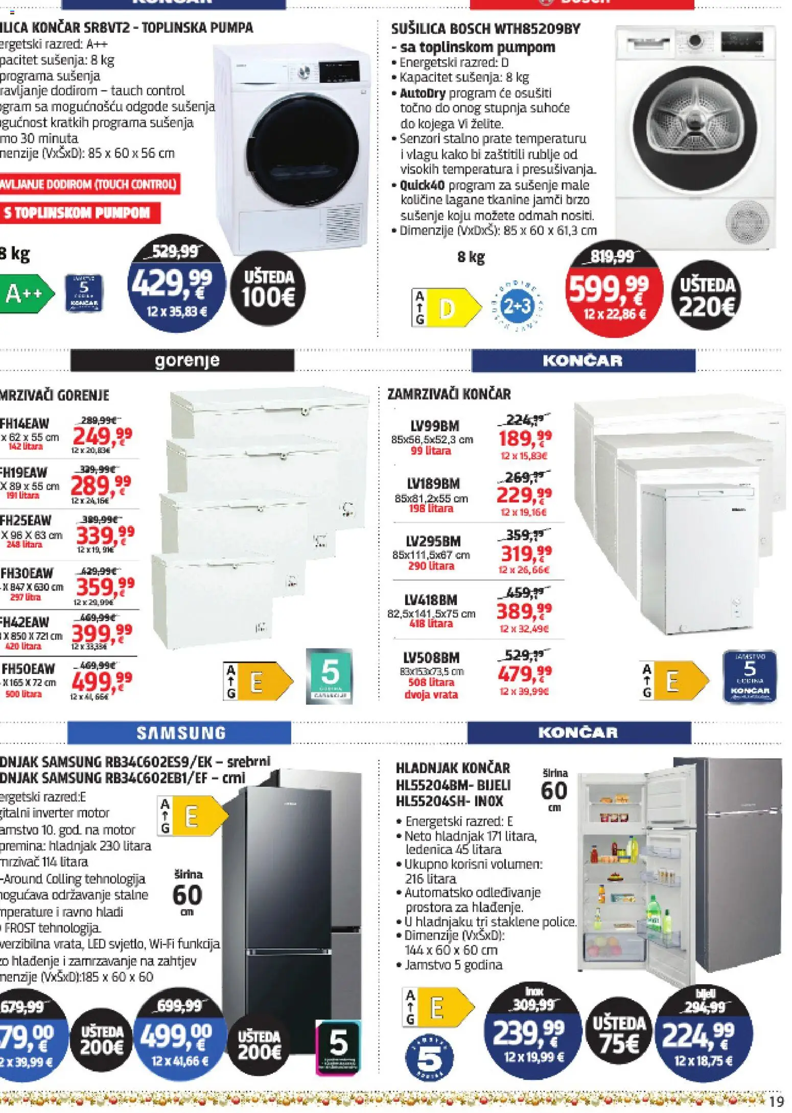 Centar Tehnike katalog | vrijedi od 15.12.2025 | Stranica: 19 | Proizvodi: Vrata, Hladnjak, Sušilica