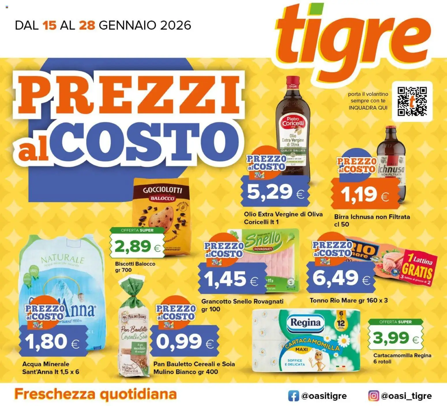 Volantino Tigre del 15.01.2026 | Pagina: 1 | Prodotti: Birra, Biscotti, Olio, Acqua minerale