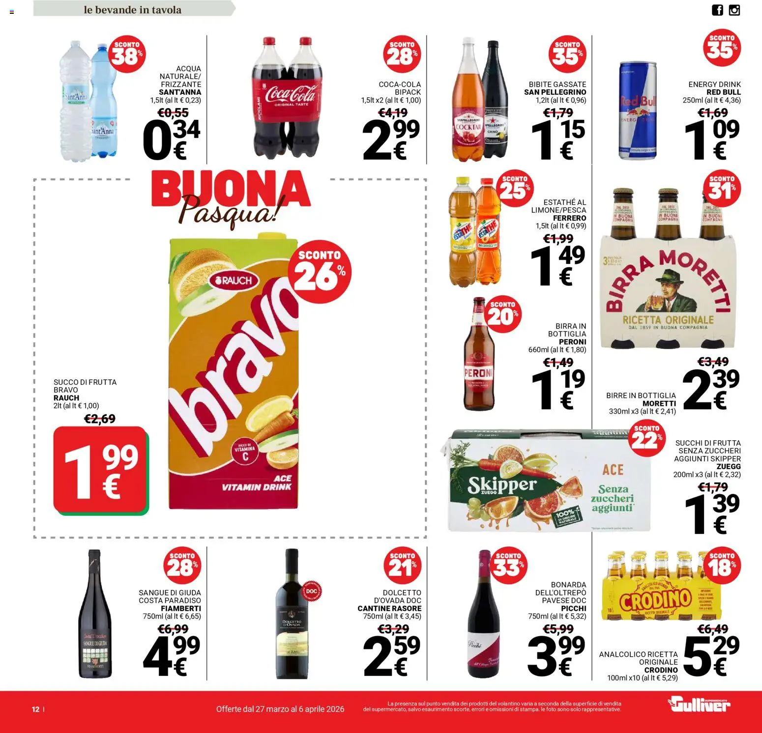 Volantino Gulliver del 27.03.2026 | Pagina: 12 | Prodotti: Succo, Acqua, Frutta, Succo di frutta