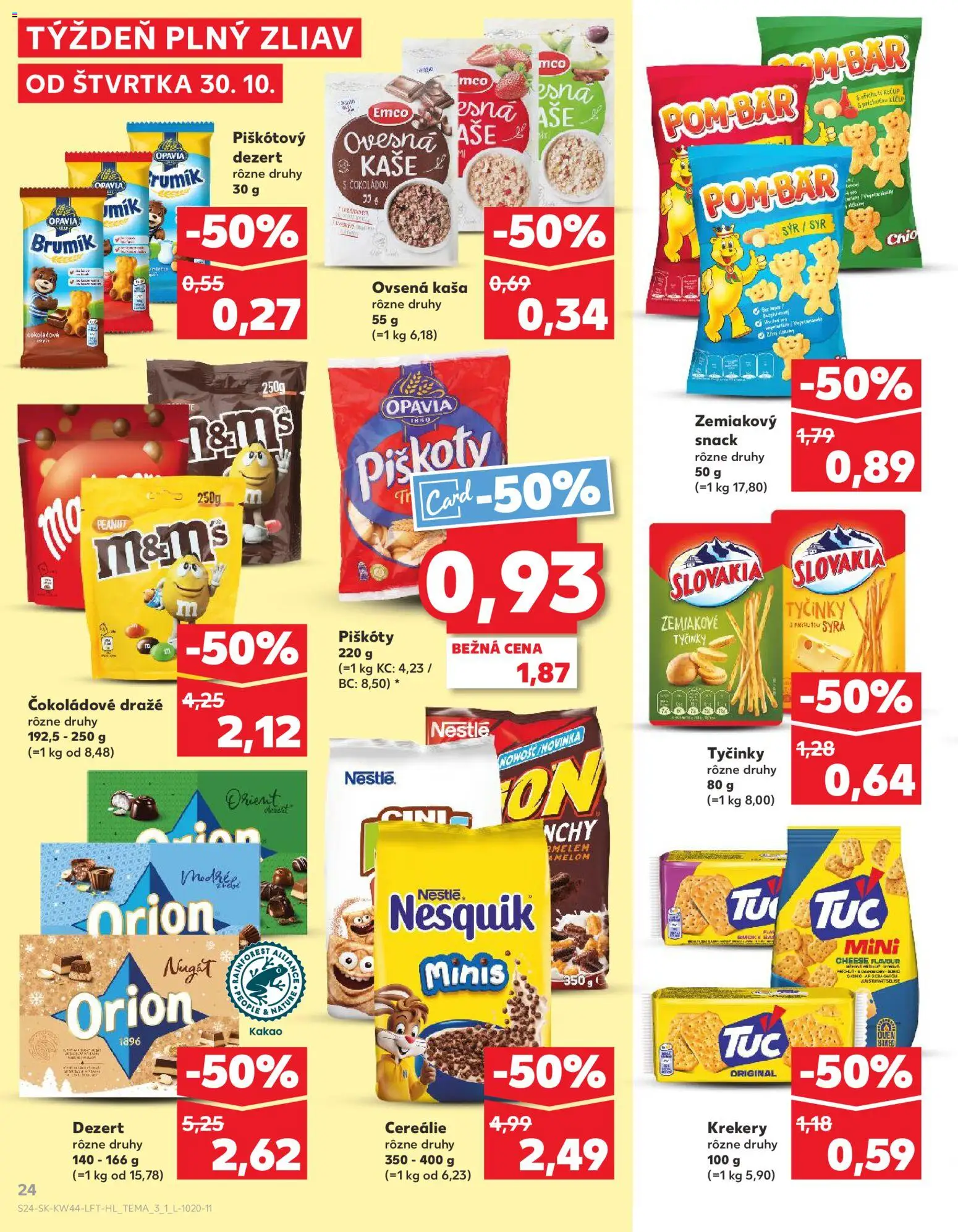 Nové Kaufland akcie – leták je platný od 30.10.2025 | Strana: 24 | Produkty: Syr, Cereálie, Nesquik, Kakao