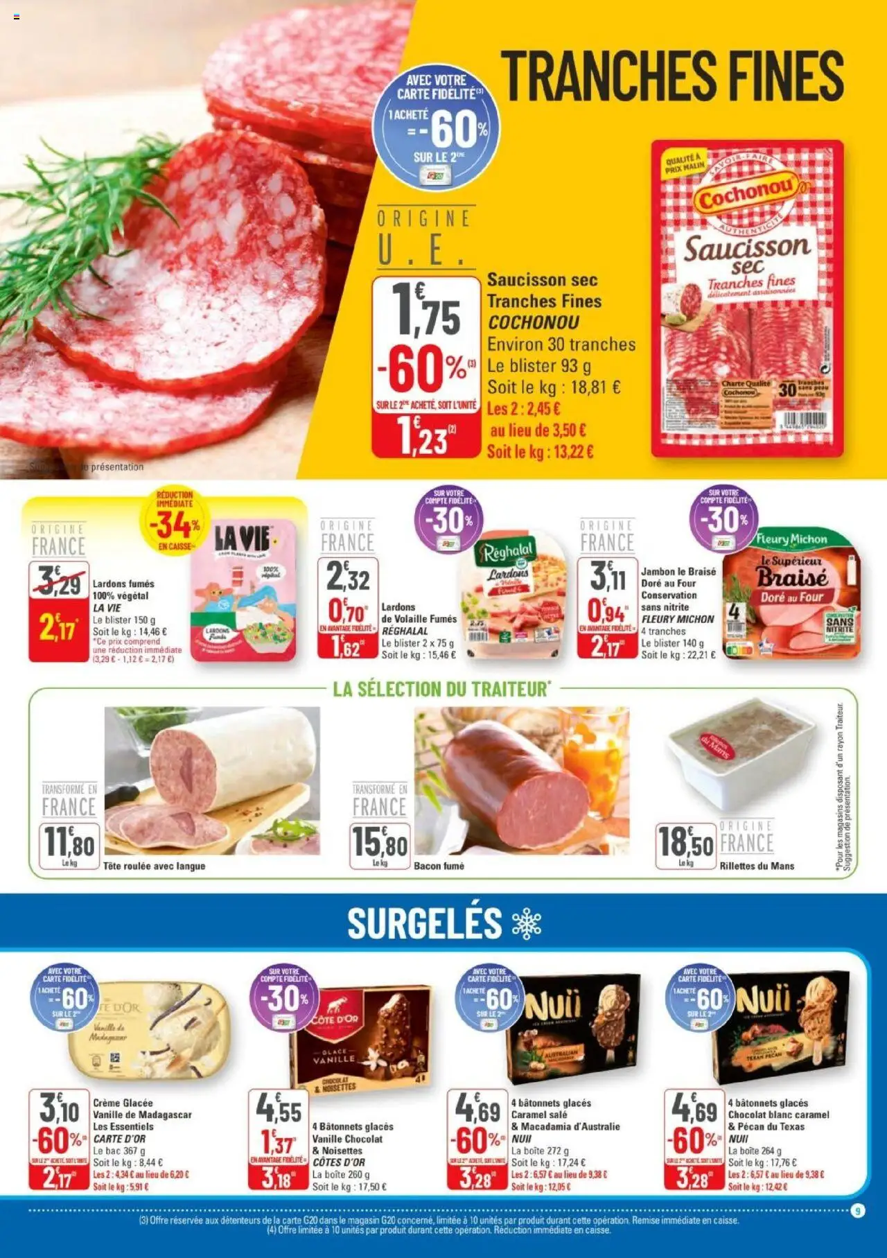  | Page: 9 | Produits: Saucisson, Four, Noisettes, Chocolat