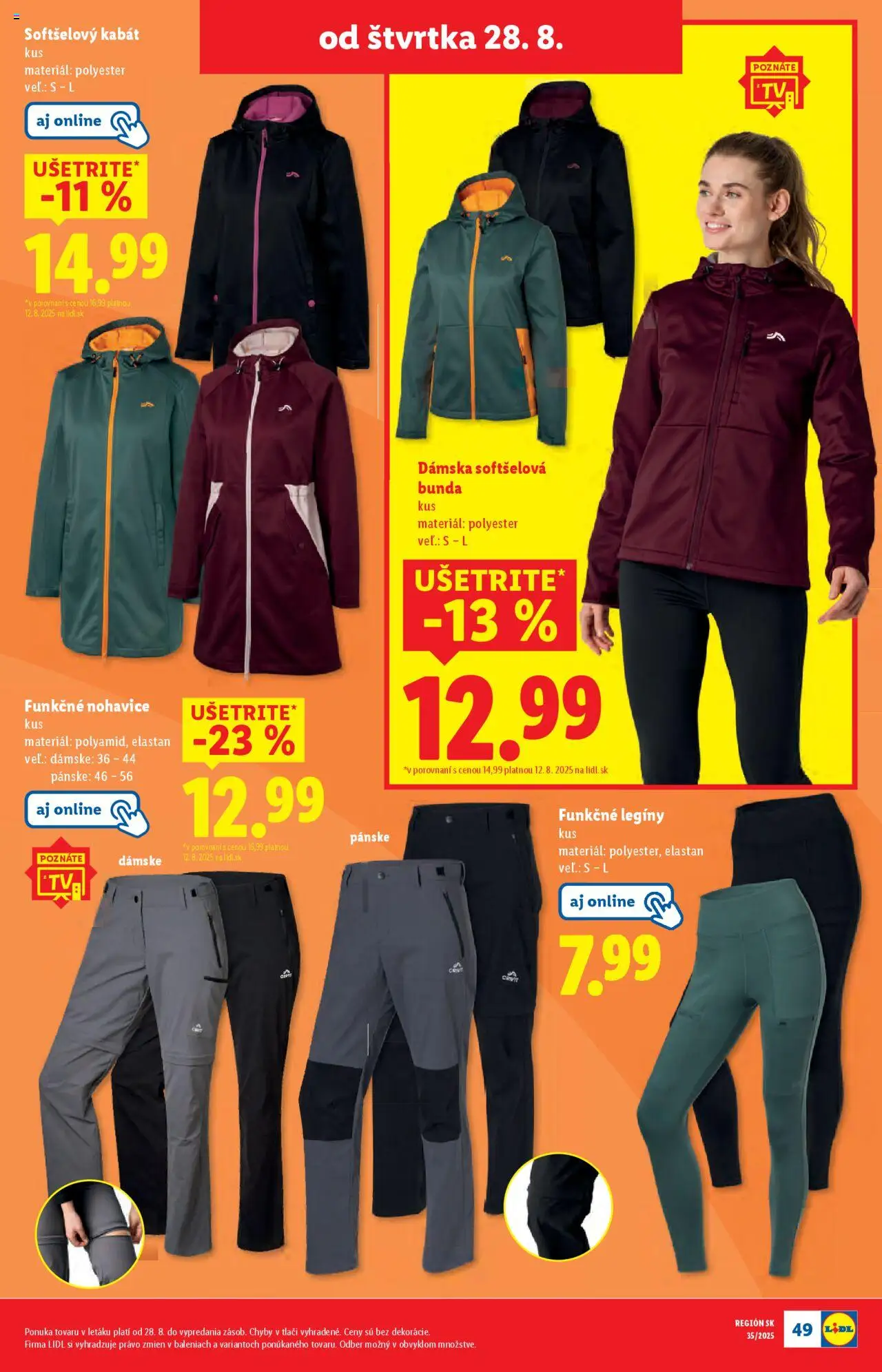 Lidl leták │ platný od 25.08.2025 | Strana: 83 | Produkty: Bunda, Kabát, Nohavice, Legíny